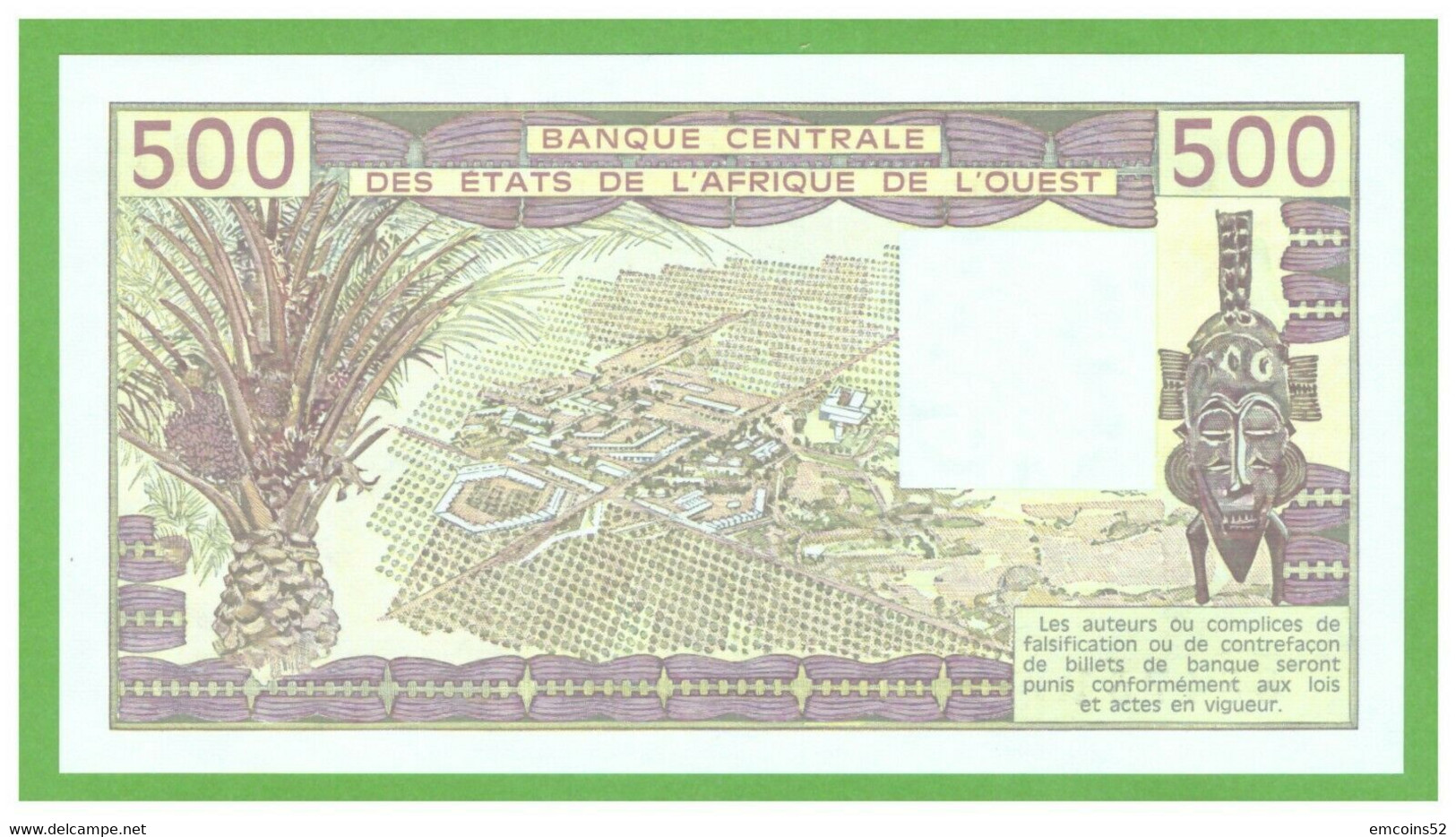 NIGER W.A.S. 500 FRANCS 1989  P-606Hk  UNC - Niger