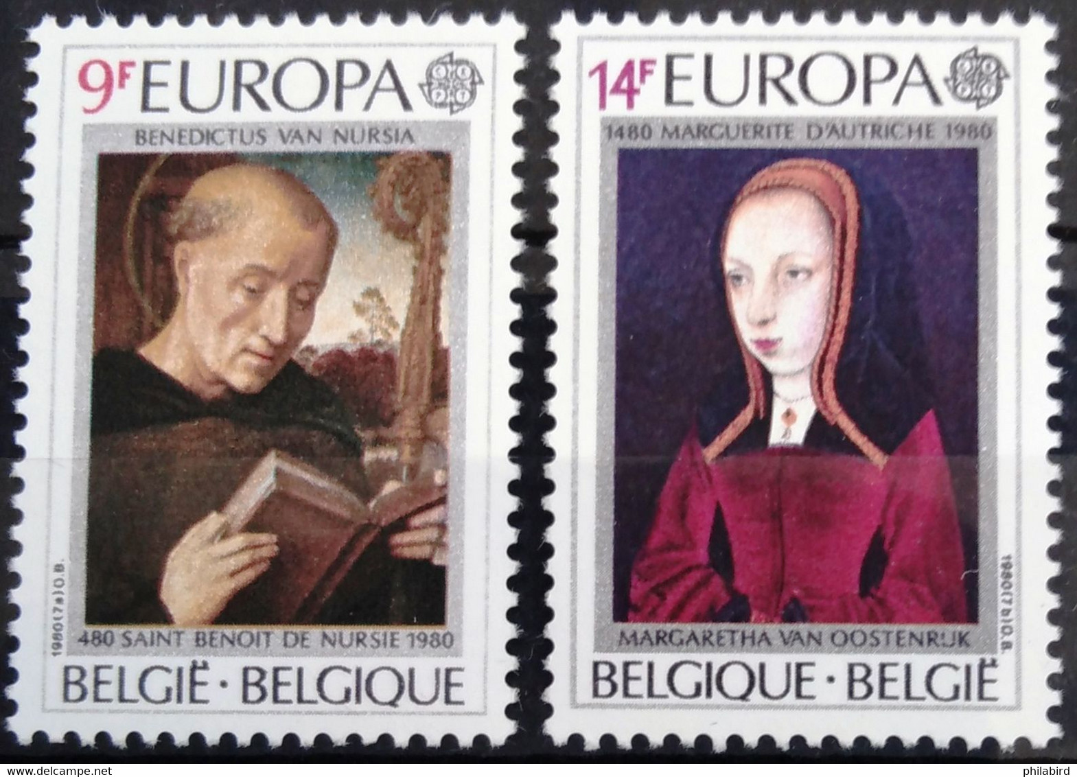 EUROPA 1980 - BELGIQUE                  N° 1970/1971                        NEUF** - 1980