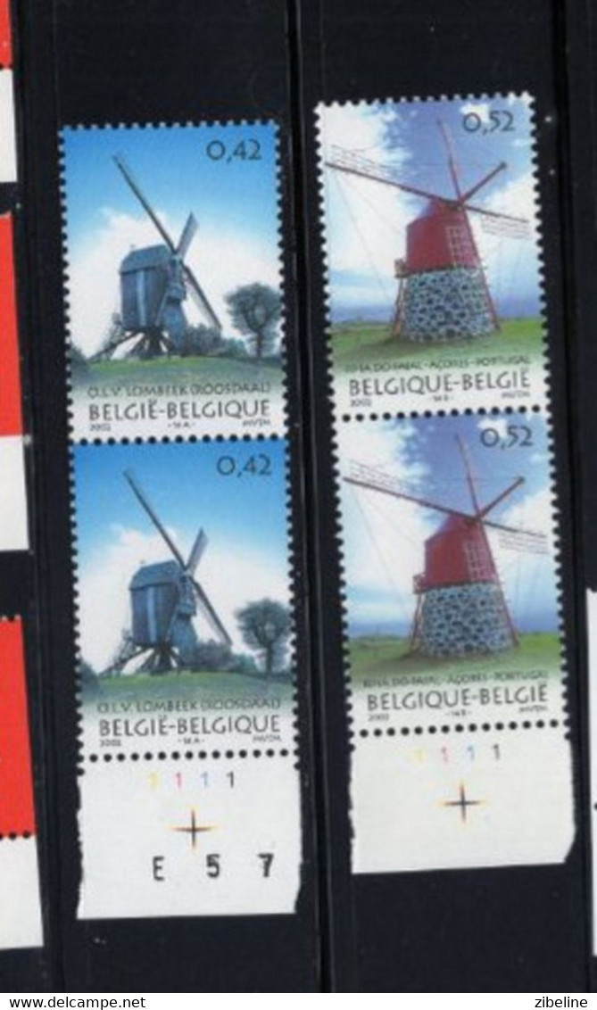 BELGIQUE BELGIE 3031 3092 MOULINS MOLEN  XX MNH SUPERBE - 2001-2010