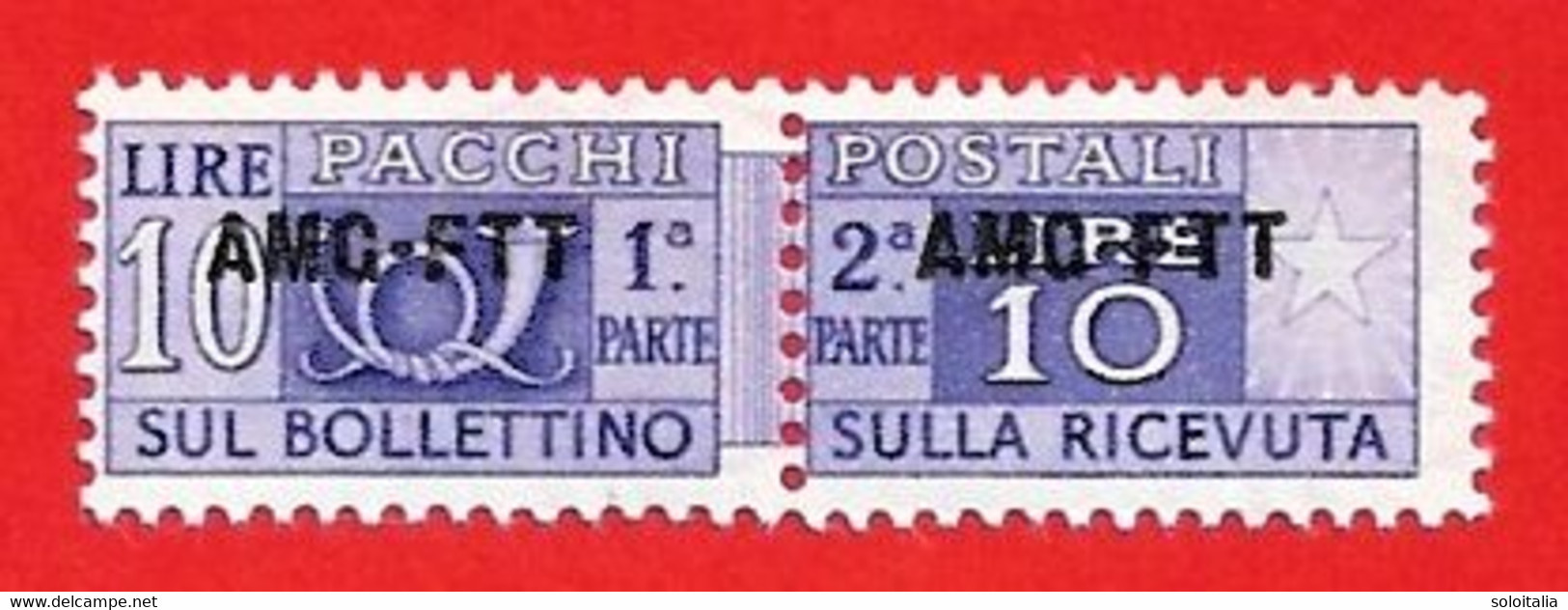 1949-53 (18) Francobolli Per Pacchi Postali Sovrastampati Su Una Riga Lire 10 - Nuovo MNH - Paketmarken/Konzessionen