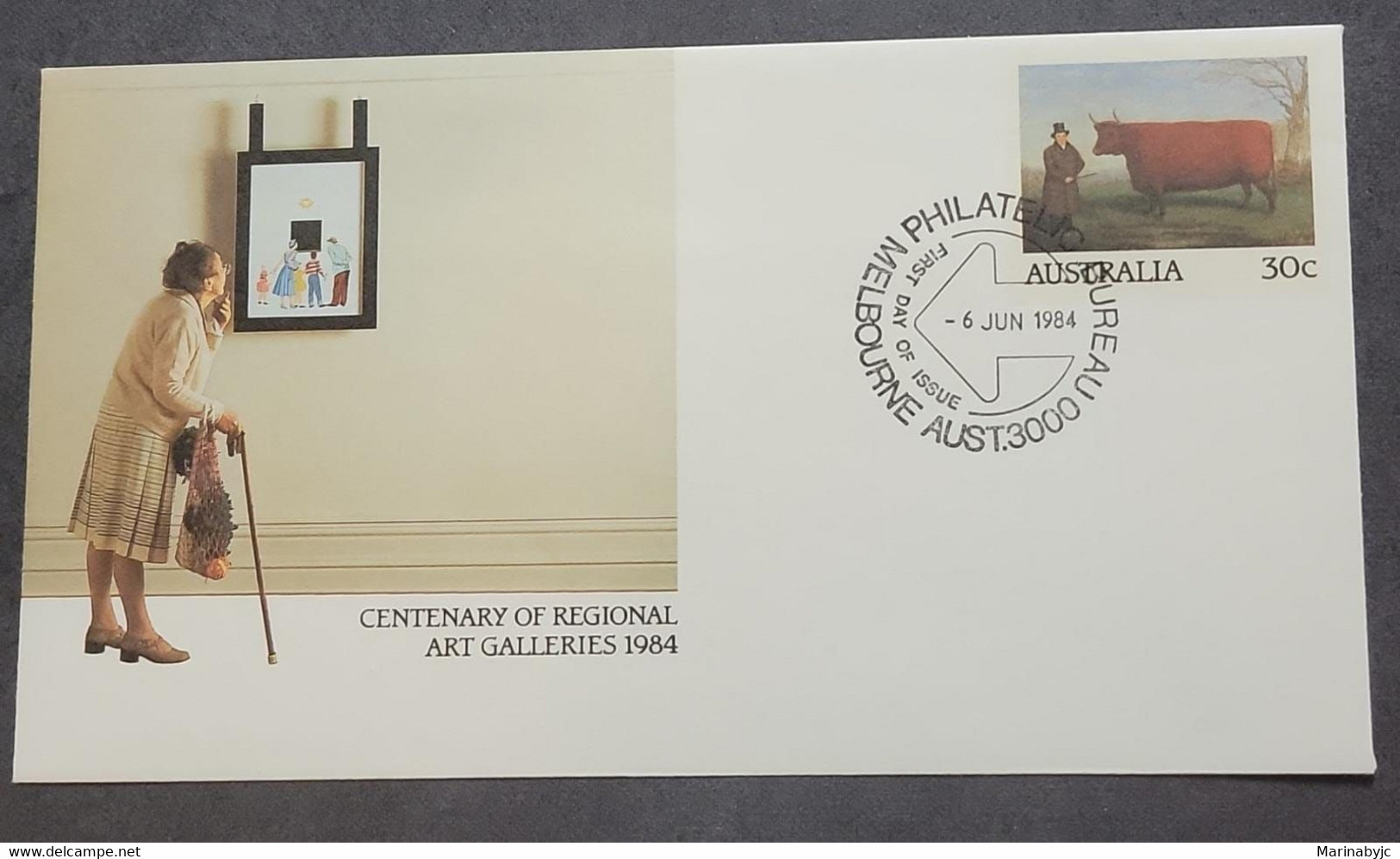 P) 1984 AUSTRALIA, REGIONAL ART CENTENARY, POSTAL STATIONERY, ART, MELBOURNE CANCELLATION, MNH - Otros & Sin Clasificación