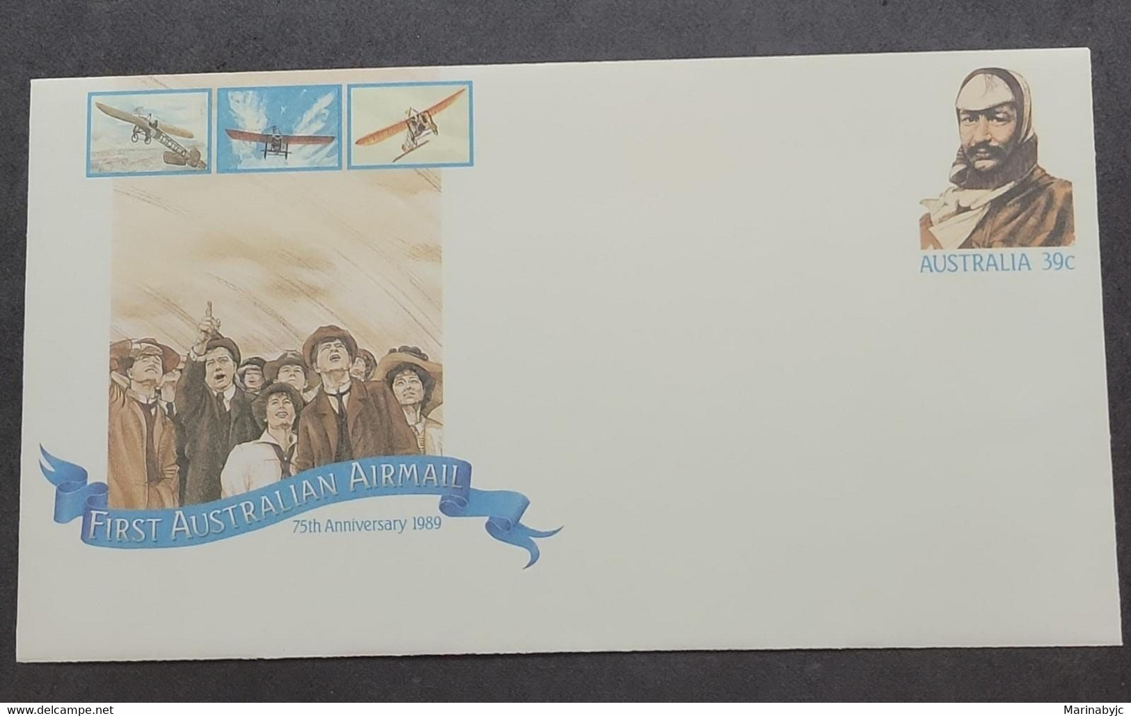 P) 1989 AUSTRALIA, FIRST AUSTRALIAN AIRMAIL, POSTAL STATIONERY, AEROPLANE, PILOT, MNH - Andere & Zonder Classificatie