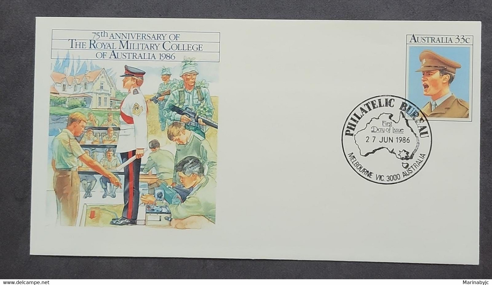 P) 1986 AUSTRALIA, 75TH YEARS ROYAL MILITARY COLLEGE, POSTAL STATIONERY, MELBOURNE CANCELLATION, MNH - Altri & Non Classificati