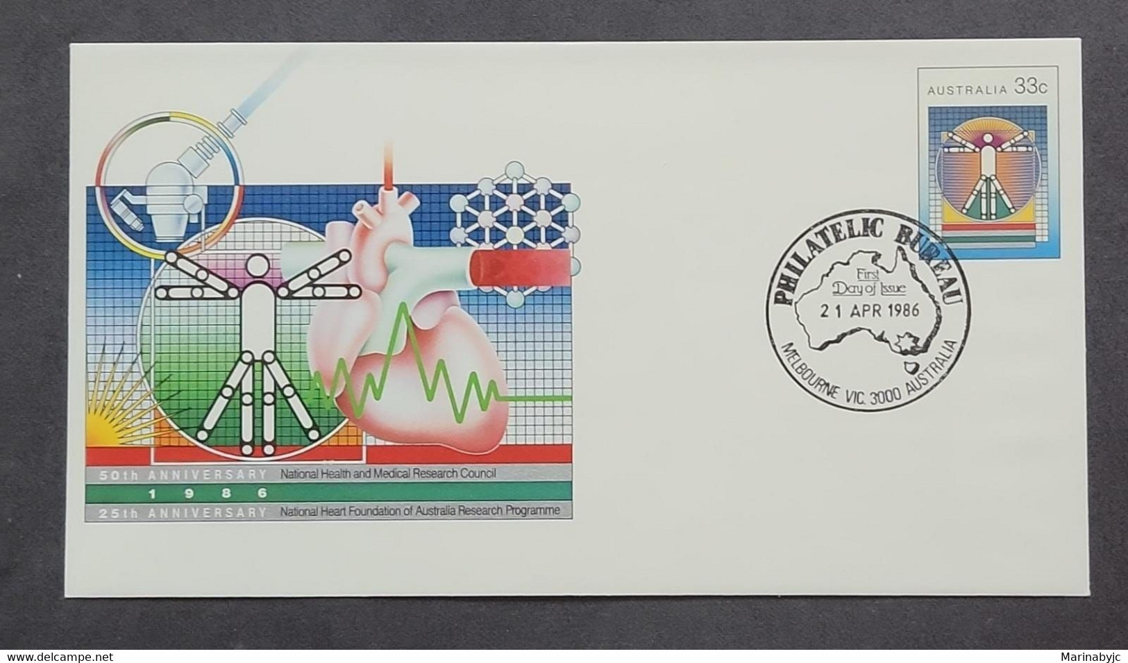 P) 1986 AUSTRALIA, NATIONAL HEALTH AND HEART RESEARCH COUNCIL AND PROGRAMME ANNIVERSARY, POSTAL STATIONERY, MELBOURNE - Sonstige & Ohne Zuordnung