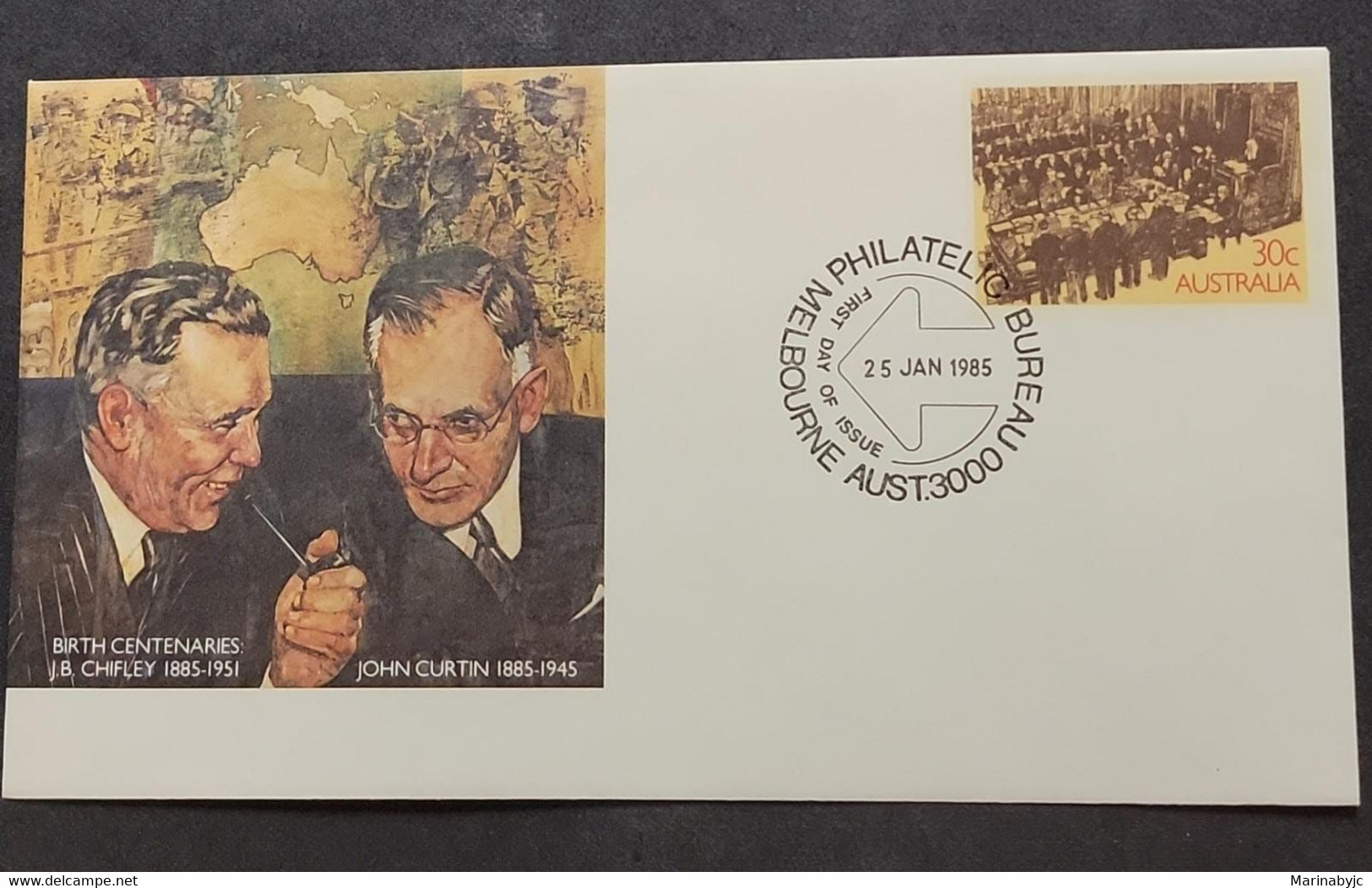 P) 1985 AUSTRALIA, BIRTH CENTENARIES CHIFLEY AND CURTIN, POSTAL STATIONERY, PRIME MINISTER, MNH - Sonstige & Ohne Zuordnung