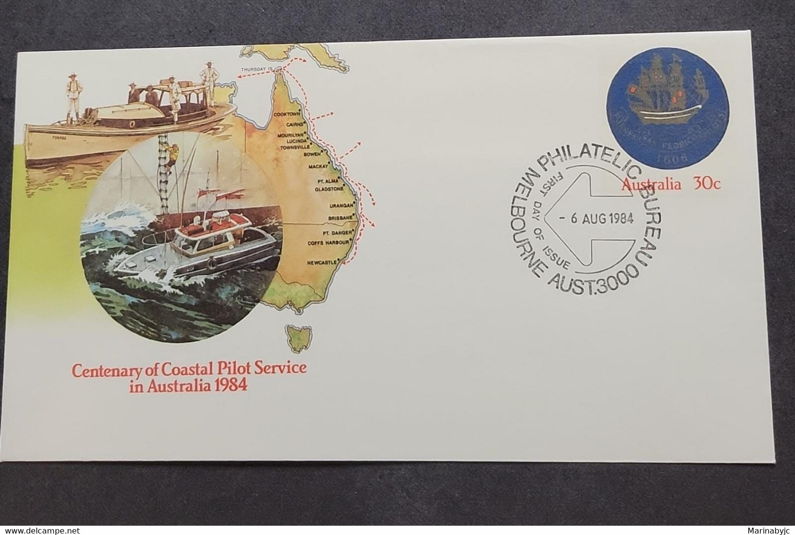 P) 1984 AUSTRALIA, CENTENARY COASTAL PILOT SERVICE, POSTAL STATIONERY, MAP, SHIPS, MNH - Other & Unclassified