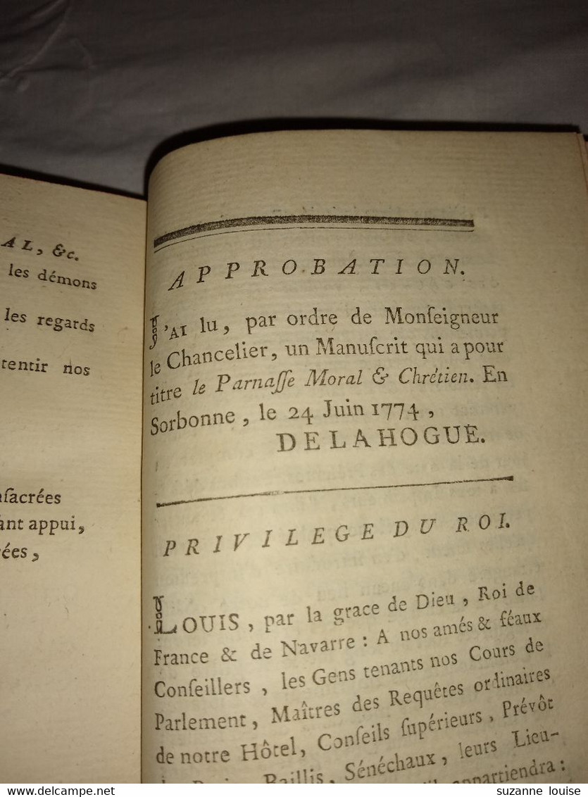 Parnasse Moral  Et Chrétien  Par M. Brillon Duperon - 1701-1800