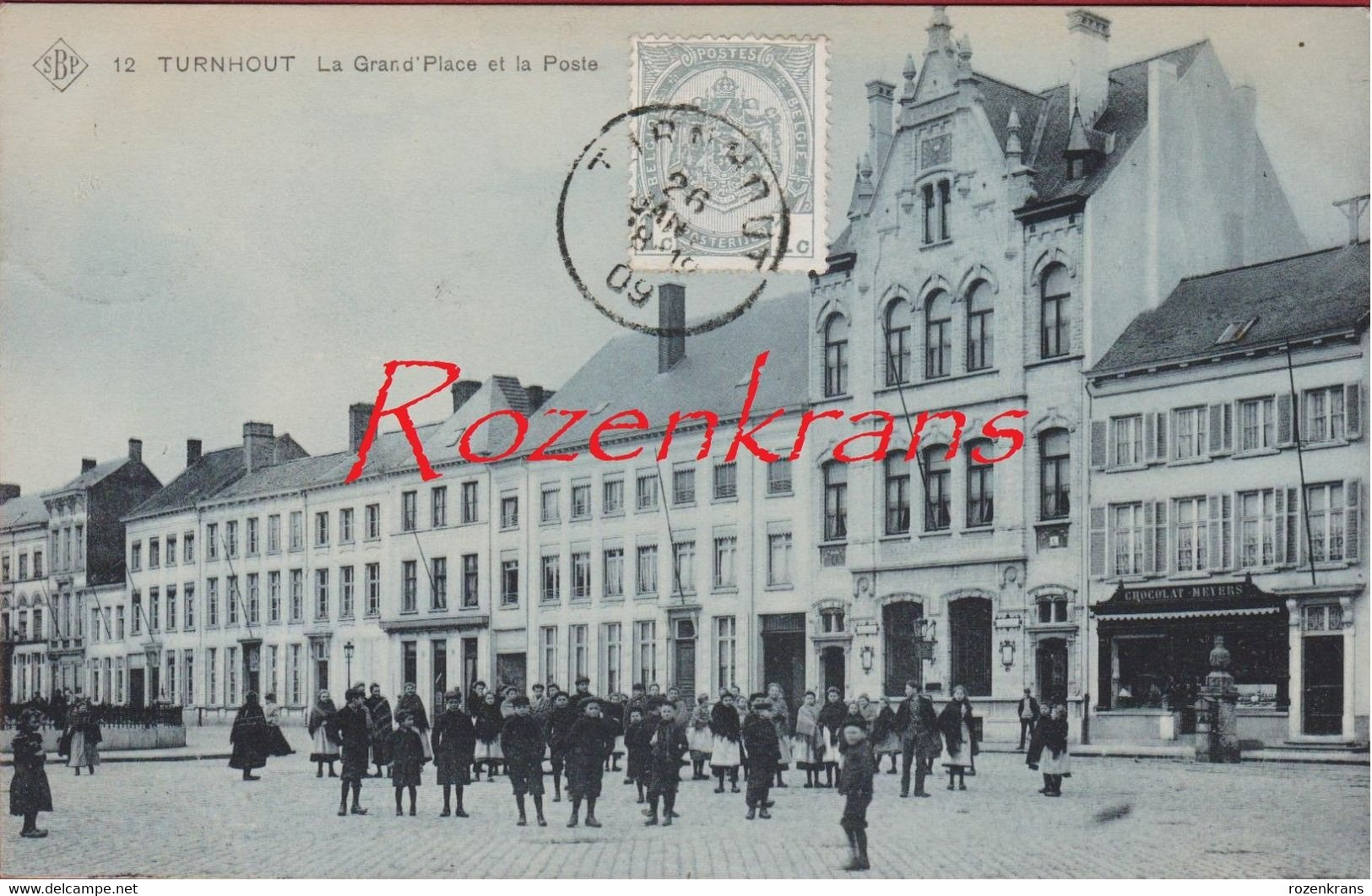 Turnhout La Grande Grand Place Et La Poste Grote Markt (in Zeer Goede Staat) 1909 Antwerpen Kempen - Turnhout