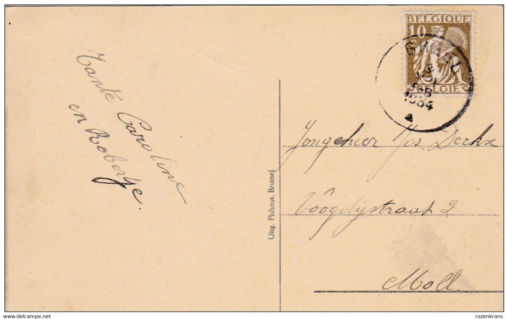 Geel Gheel Antwerpse Kempen Colonie Kolonie 1934 Gelopen Met Zegel Postzegel Stempel ZELDZAAM (In Zeer Goede Staat) - Geel
