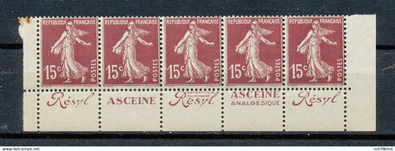 FRANCE - 1924. ~ YT 189a** - 15 C. Semeuse - Carmin Lilas -  Neuf - 1906-38 Semeuse Camée