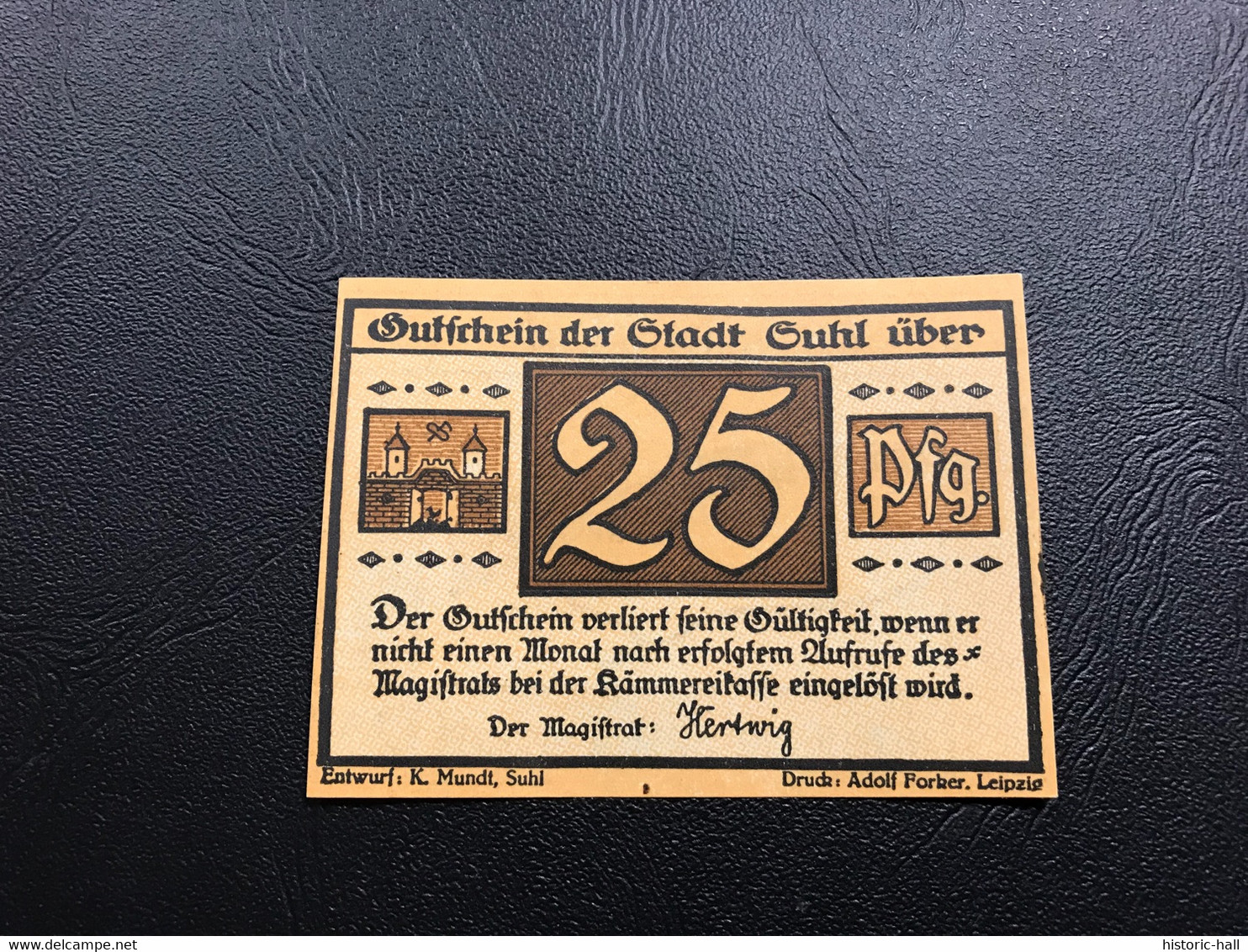 Notgeld - Billet Necéssité Allemagne - 25 Pfennig - Suhl (fusil De Chasse) 1922 - Unclassified