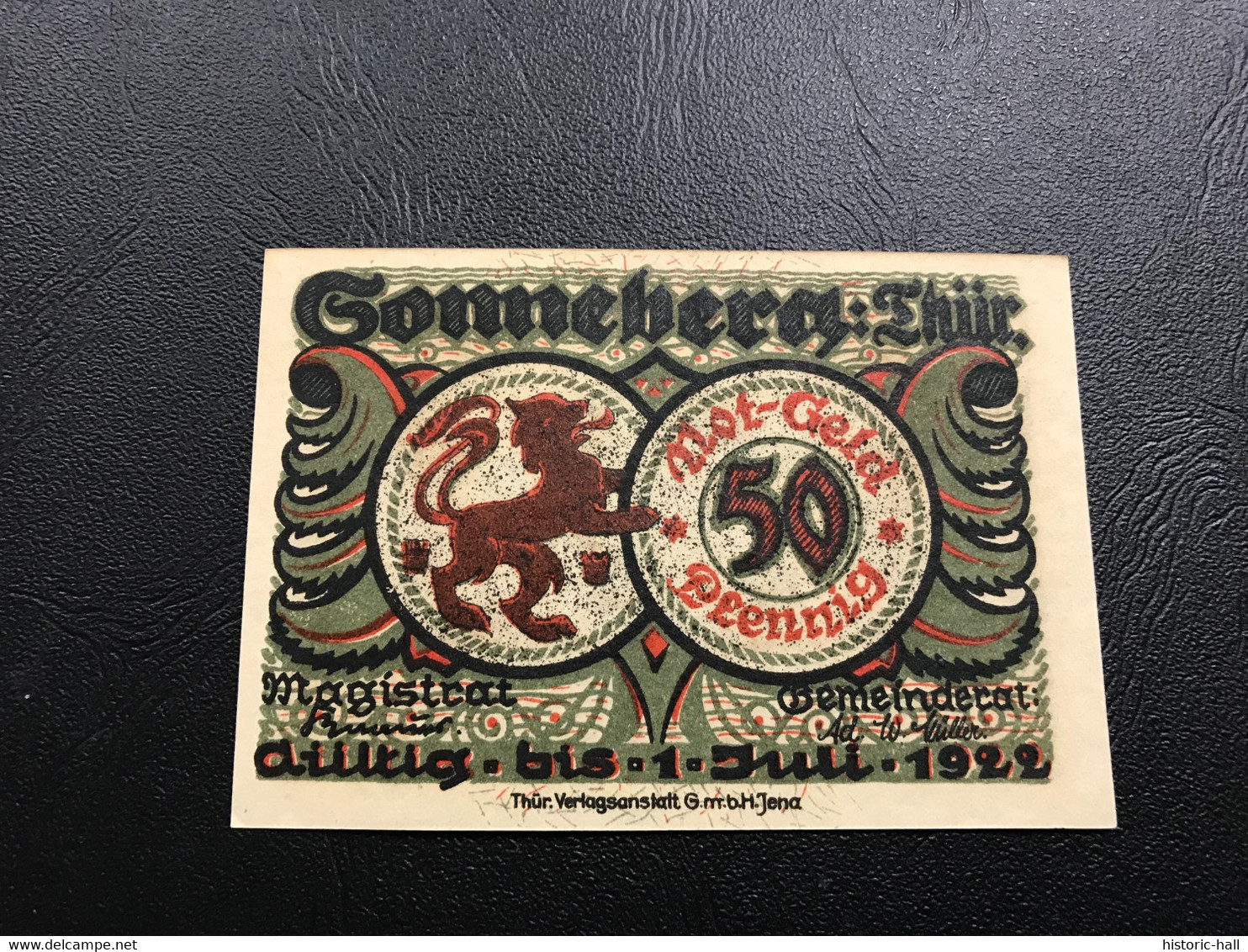 Notgeld - Billet Necéssité Allemagne - 50 Pfennig - Sonneberg - 1 Juillet  1922 - Ohne Zuordnung