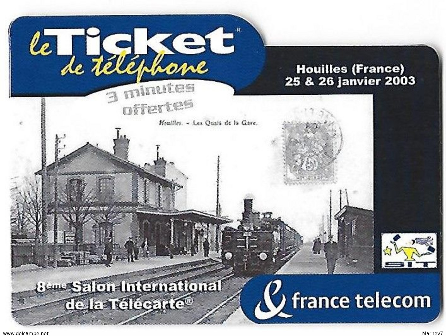 Télécarte - TICKET De Téléphone - HOUILLES Janvier 2003 - Salon International  - France Télécom - Numéroté - Telephones