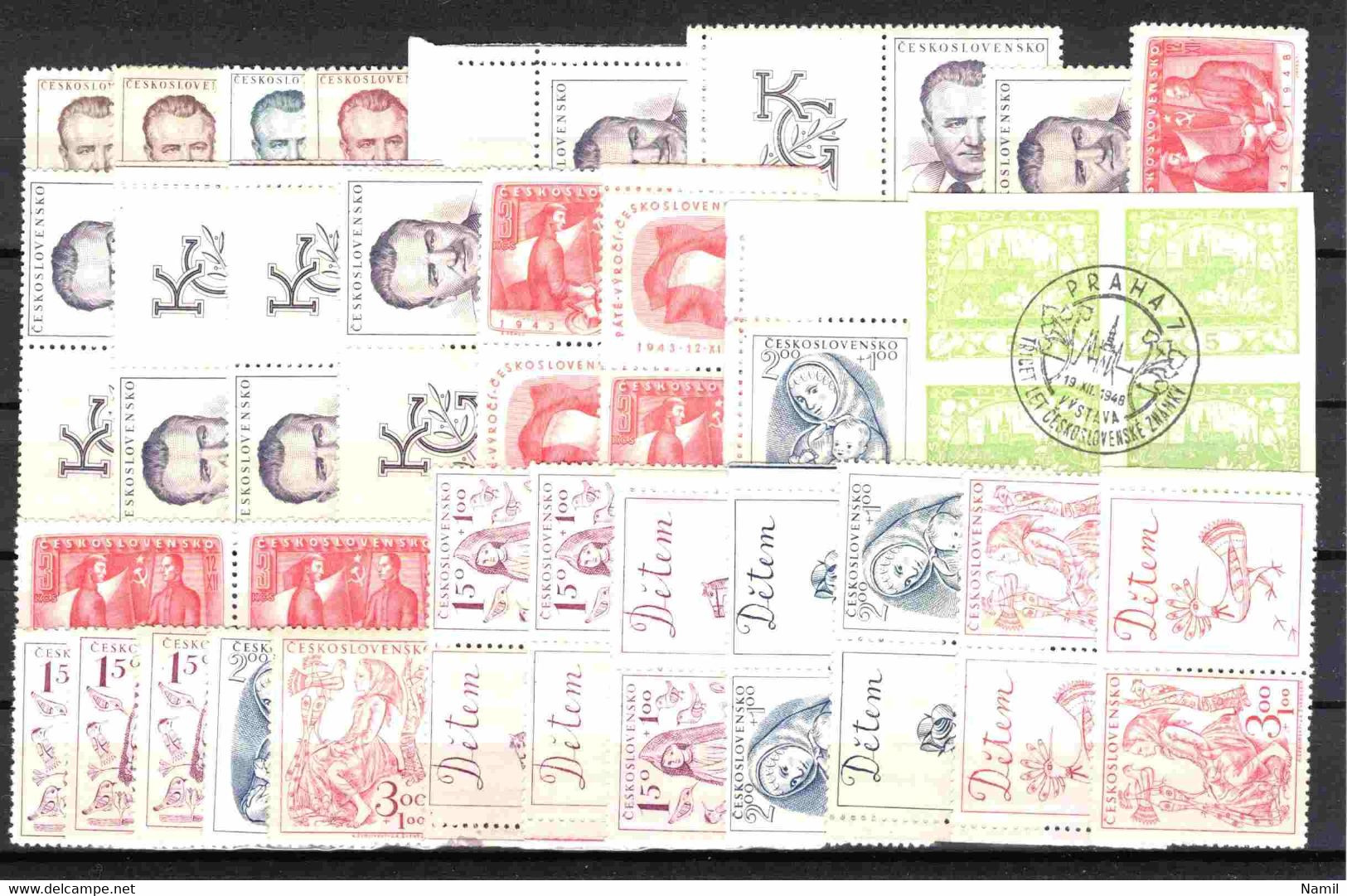 **/* Tchécoslovaquie 1948 Lot Avec Timbres Neufs - Collections, Lots & Series