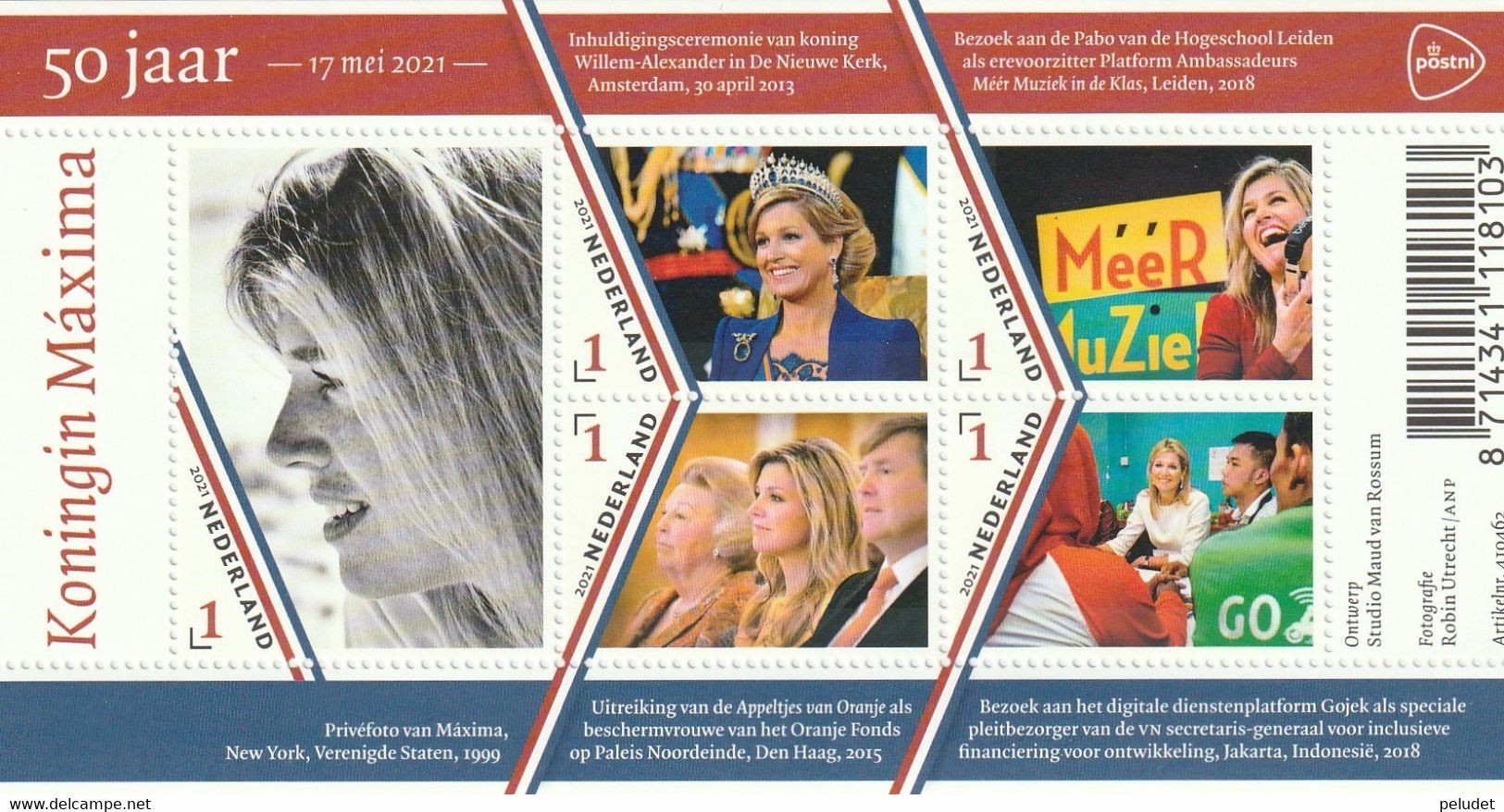 Nederland, 2021, Queen Maxima 50 Years, Souvenir Sheet, MNH, Mi BL190, Yt F3942 - Nuovi