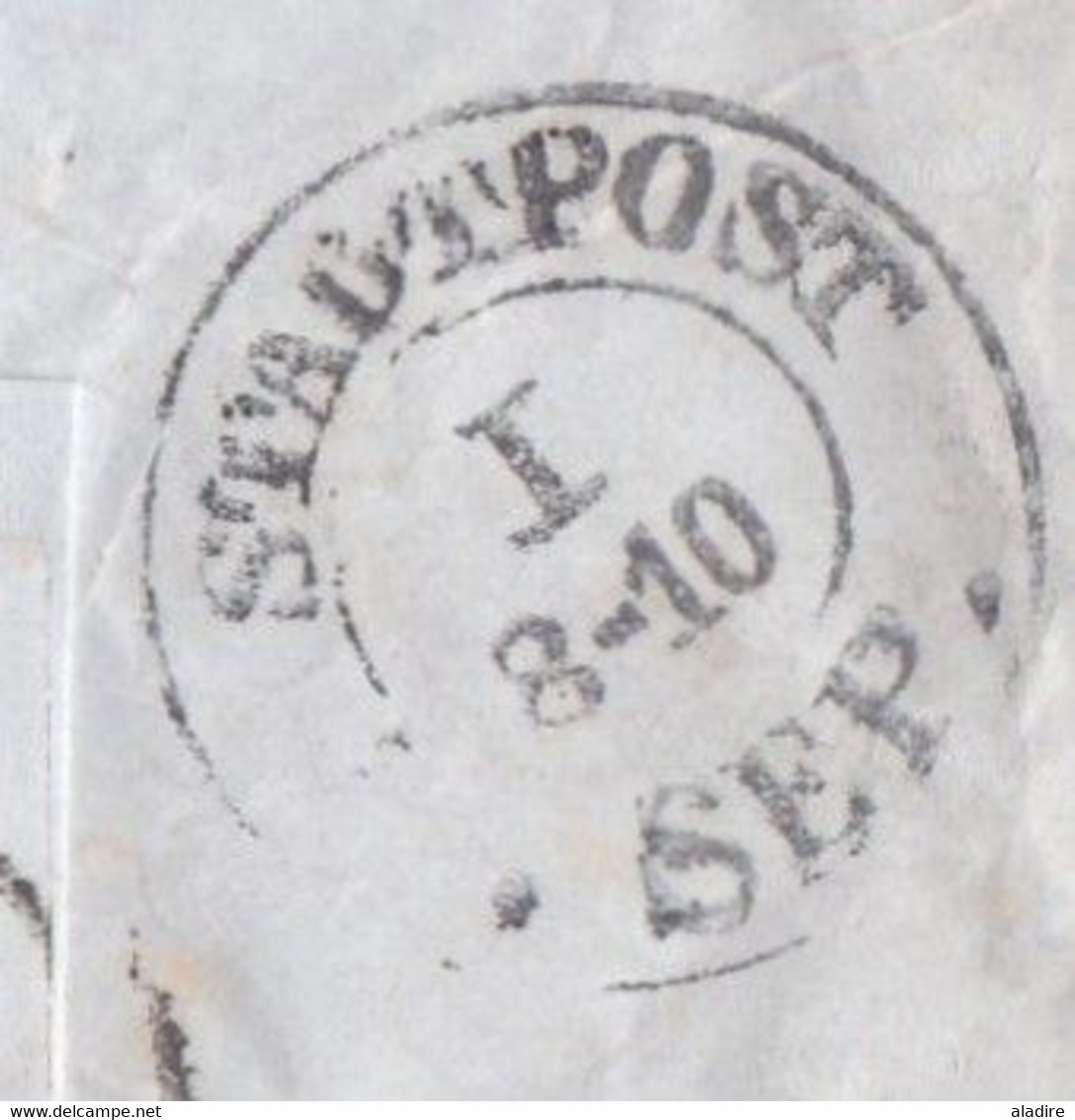 1847 - Enveloppe pliée d' Oran, Algérie, France  vers LEIPZIG, Saxe, Allemagne - taxe 120 ! cad transit et arrivée