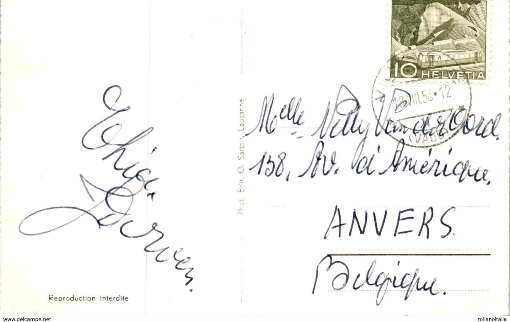 Villeneuve - Vue Generale Et Les Alpes (4104) * 18. 8. 1956 - Villeneuve