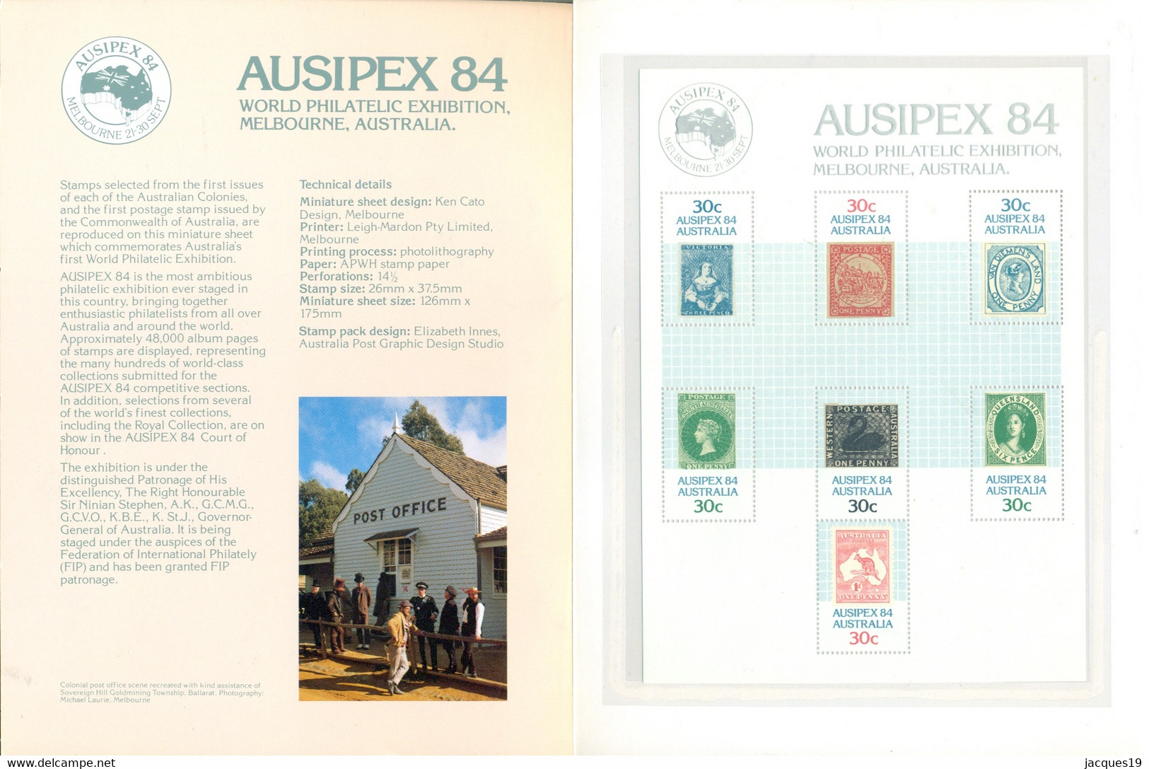 Australia 1984 Presentation Pack Aussipex Michel Block 7 (889-894) - Presentation Packs