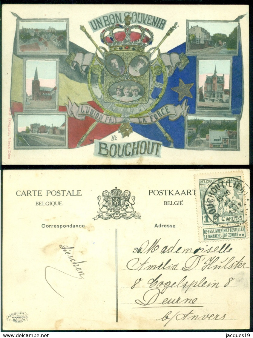 Belgie 1911 Postkaart Bouchout Met OPB 84 Van Bouchout Naar Deurne - Meise