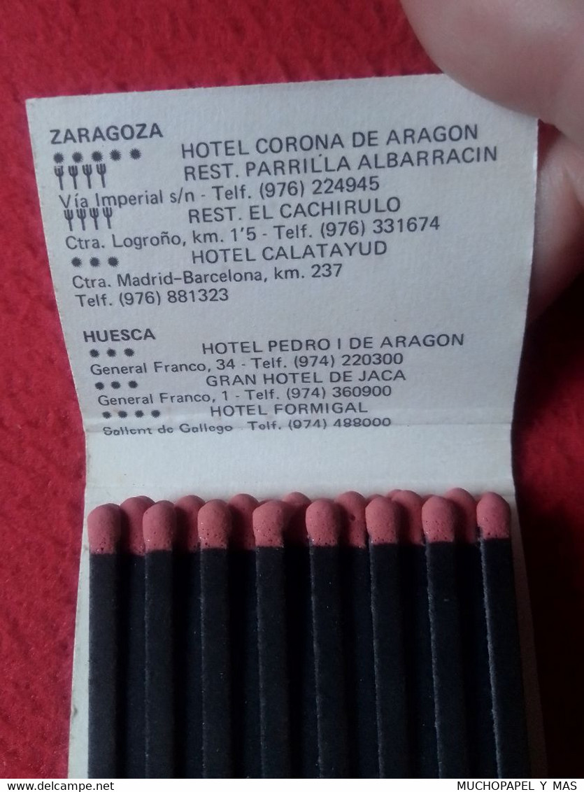 CAJA DE CERILLAS BOÎTE D'ALLUMETTES MATCHBOX HOTEL CORONA DE ARAGÓN ZARAGOZA CADENA HOTELERA SPAIN ESPAGNE SPANIEN VER.. - Boites D'allumettes