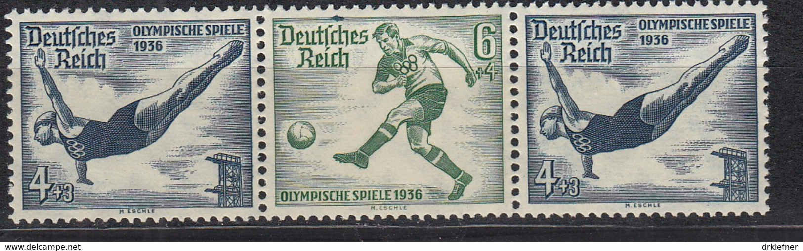 DR W 104, Postfrisch **, Olympische Spiele, 1936 - Se-Tenant