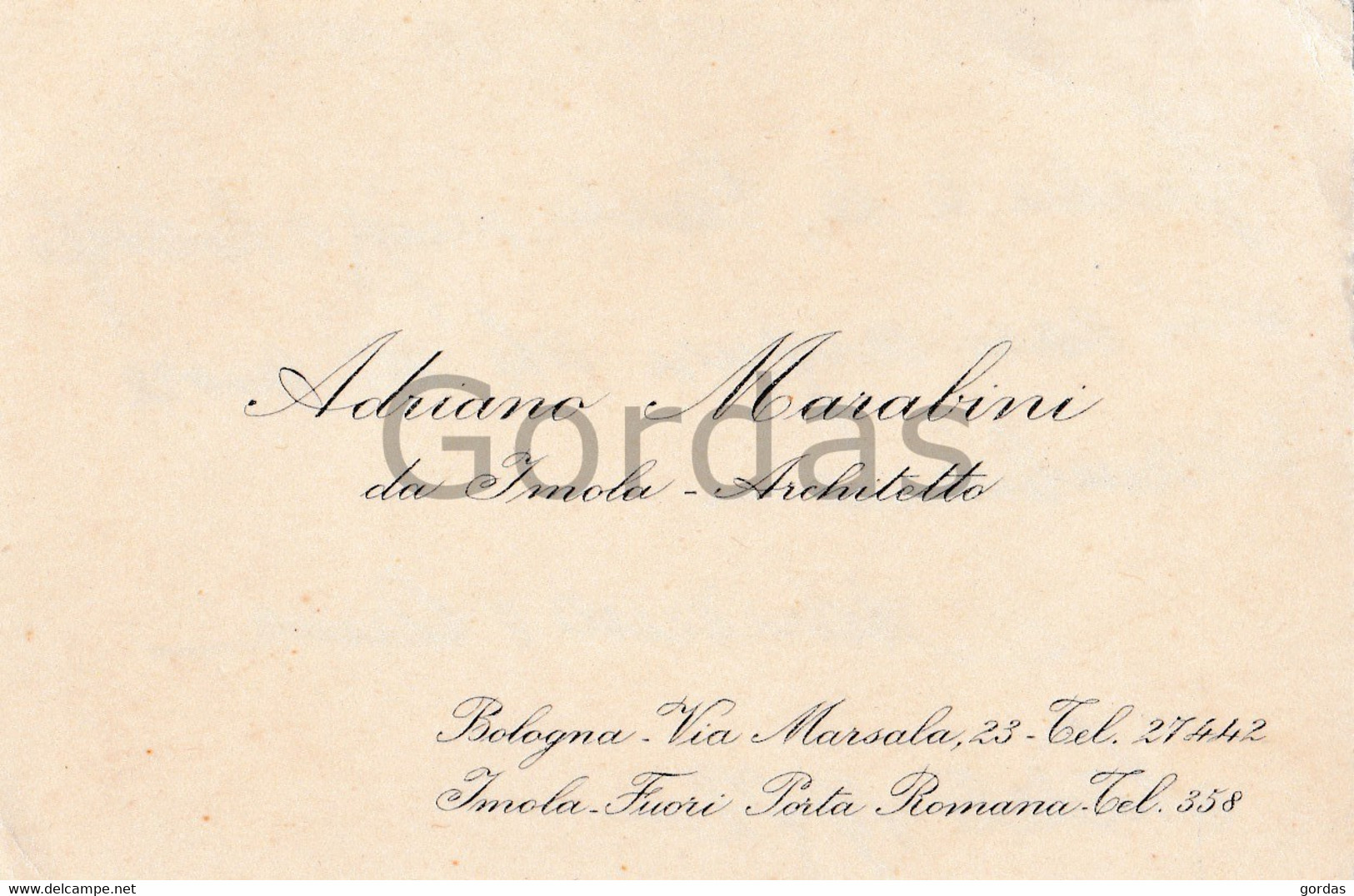 Italy - Imola - Adriano Marabini - Architetto - Visiting Card - Imola