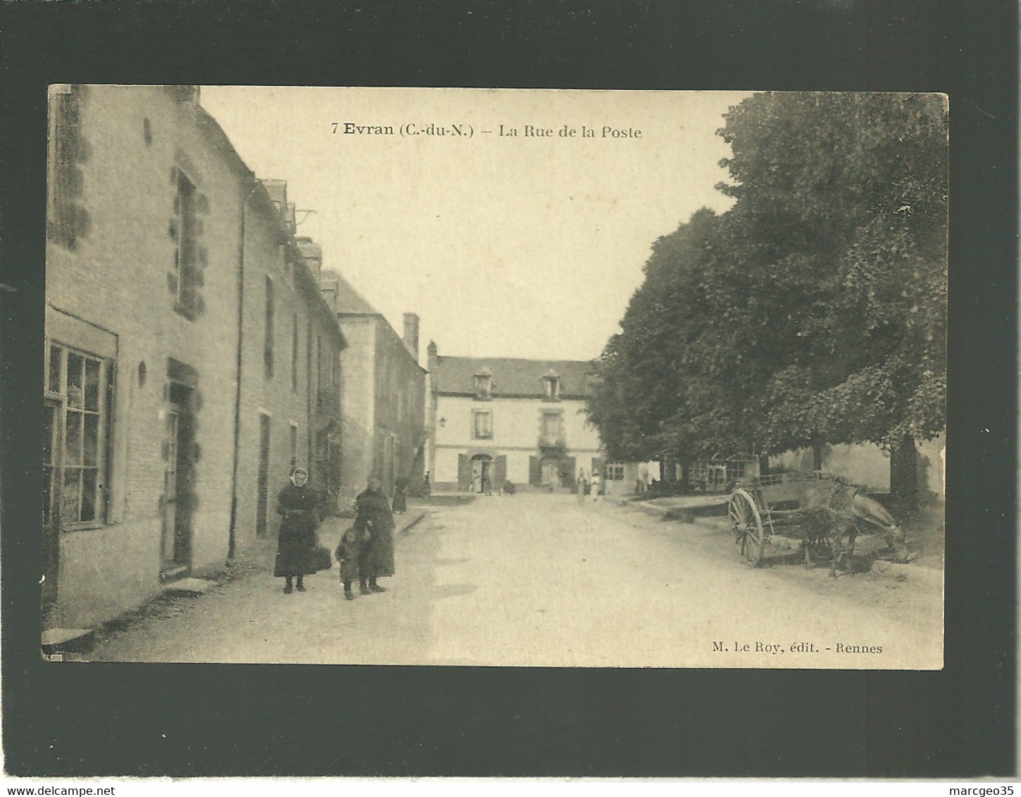 22 évran La Rue De La Poste édit. Le Roy N° 7 Animée - Evran