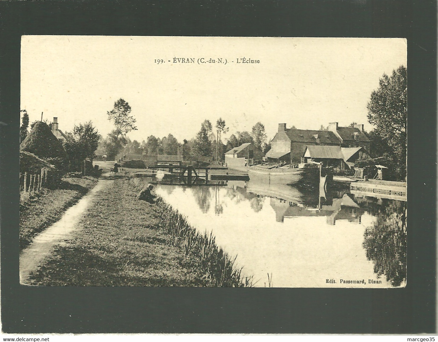 22 évran L'écluse Eédit. Passemard N° 199 Péniche Chaland à Quai - Evran