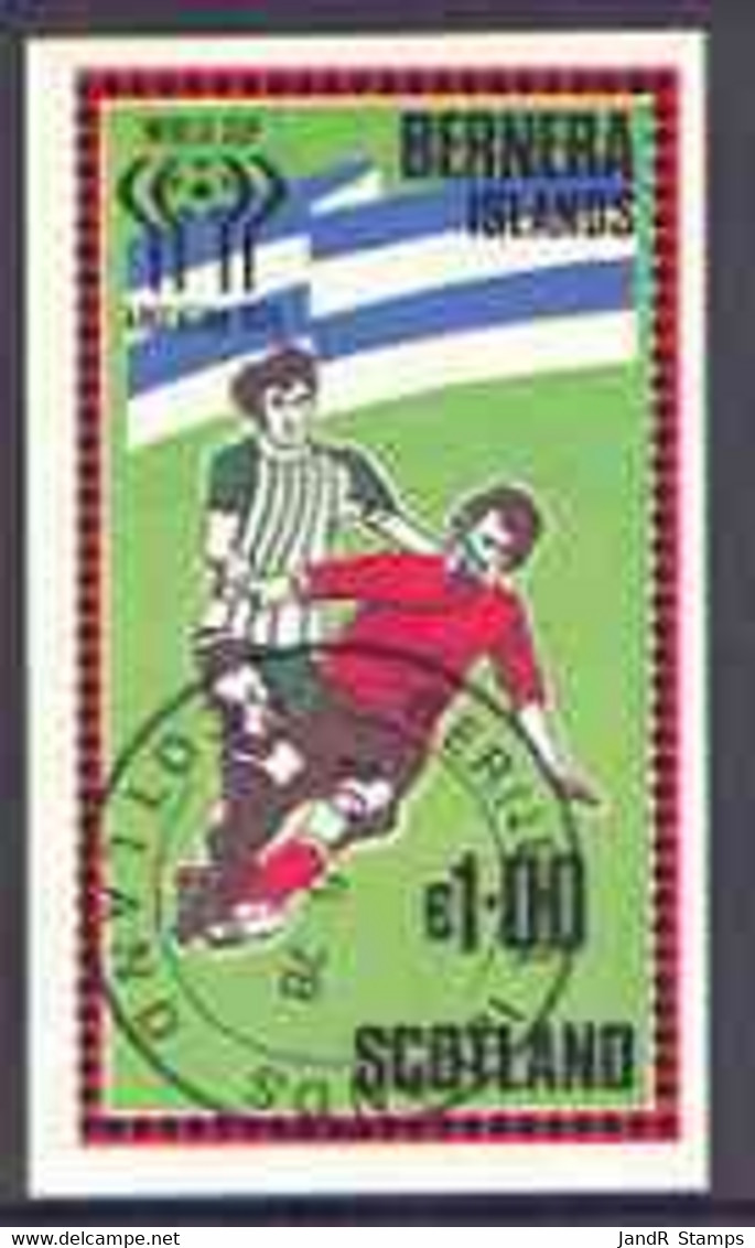 Bernera 1978 Football World Cup Imperf Souvenir Sheet (�1 Value) Cto Used - Local Issues