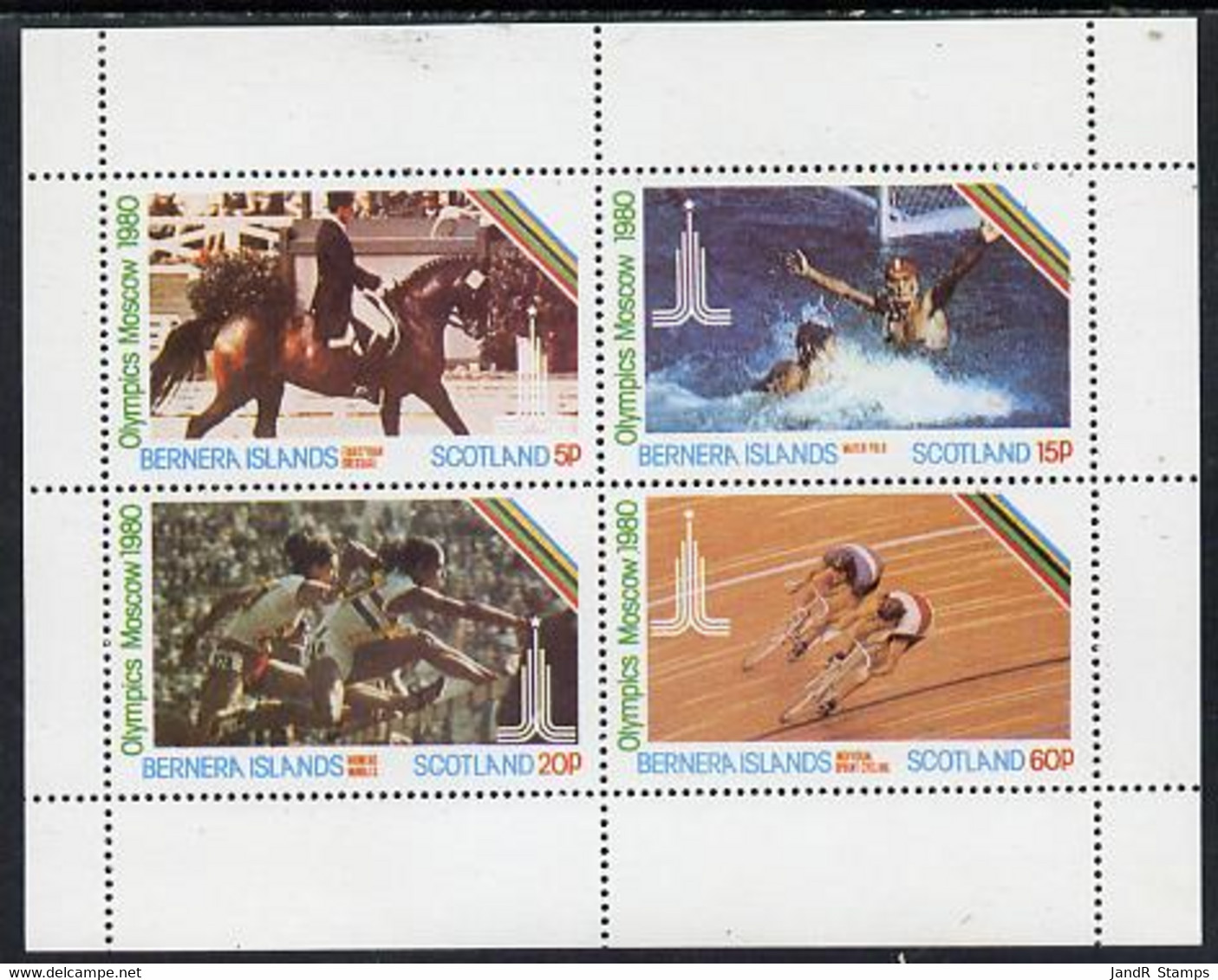 Bernera 1980 Olympic Games Perf  Set Of 4 Values (5p To 60p) MNH - Local Issues