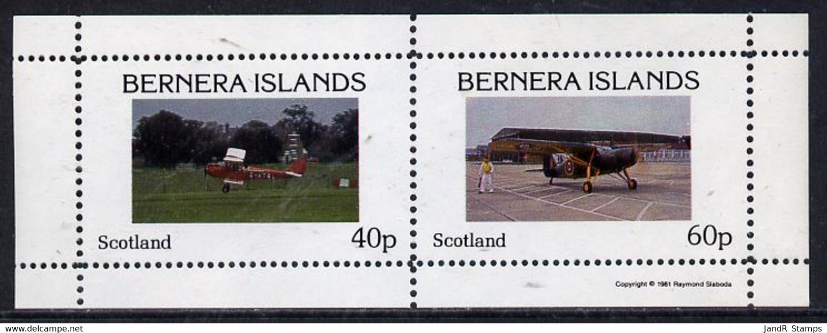 Bernera 1981 Aircraft #01 Perf  Set Of 2 Values (40p & 60p) MNH - Local Issues