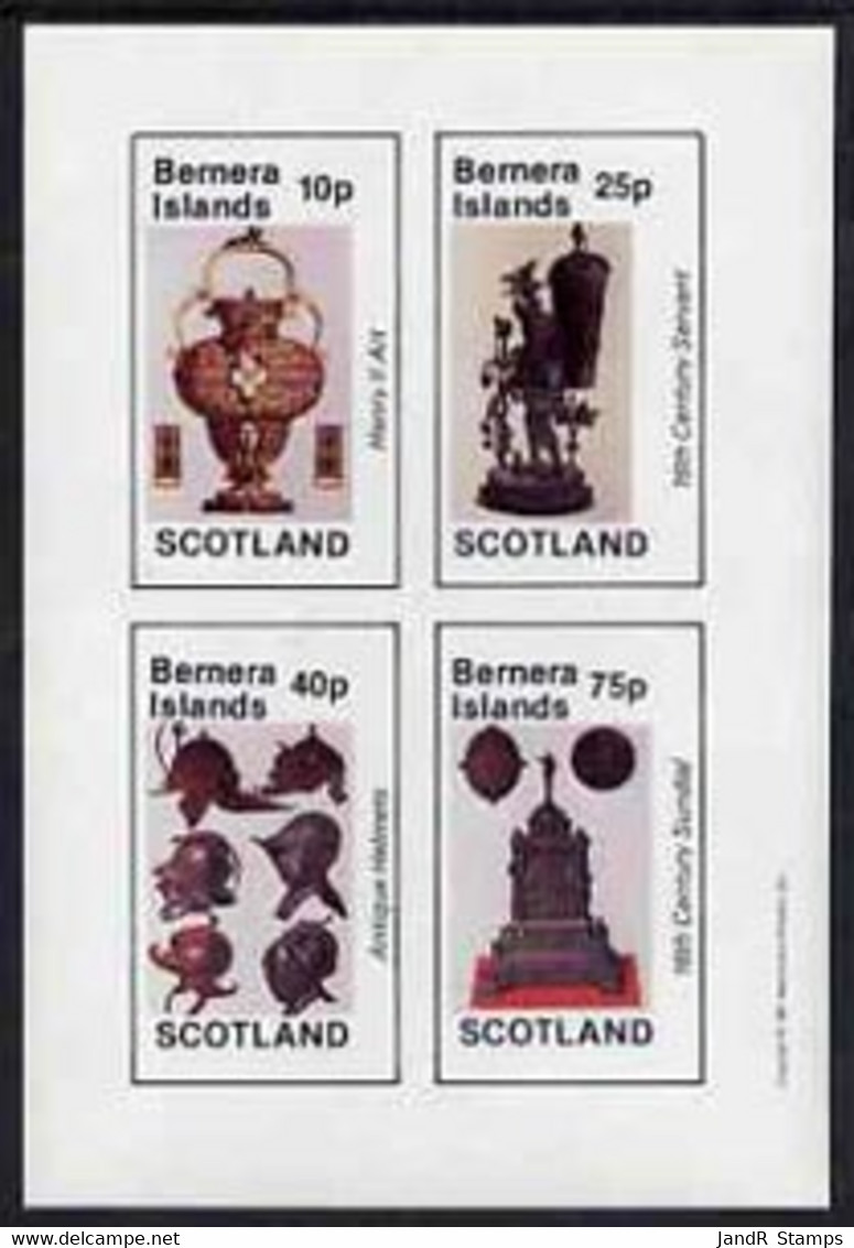 Bernera 1981 Antiquities (Helmets, Sundial, Etc) Imperf Set Of 4 Values (10p To 75p) MNH - Local Issues
