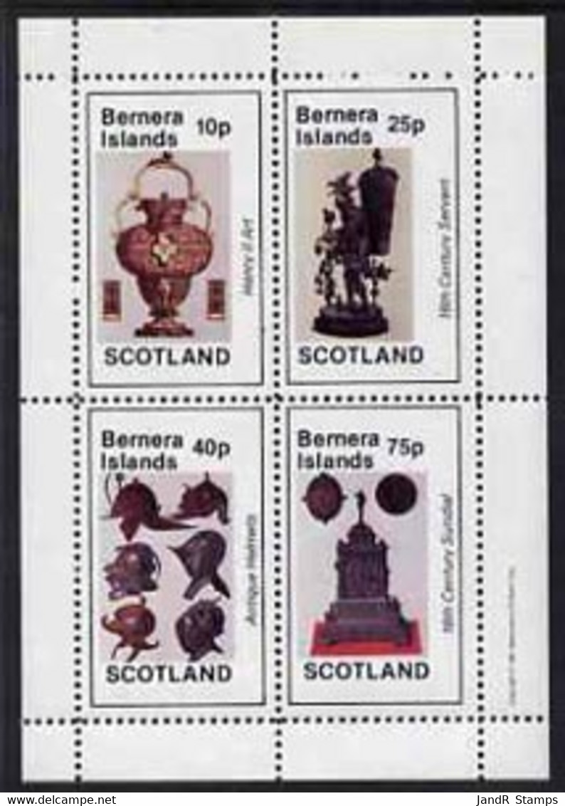 Bernera 1981 Antiquities (Helmets, Sundial, Etc) Perf Set Of 4 Values (10p To 75p) MNH - Local Issues