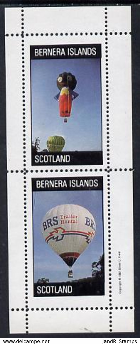 Bernera 1981 Balloons #1 (Robertson's Golly & BRS Trailer Rental) Perf Set Of 2 Values MNH, Issued In Error Without Deno - Local Issues