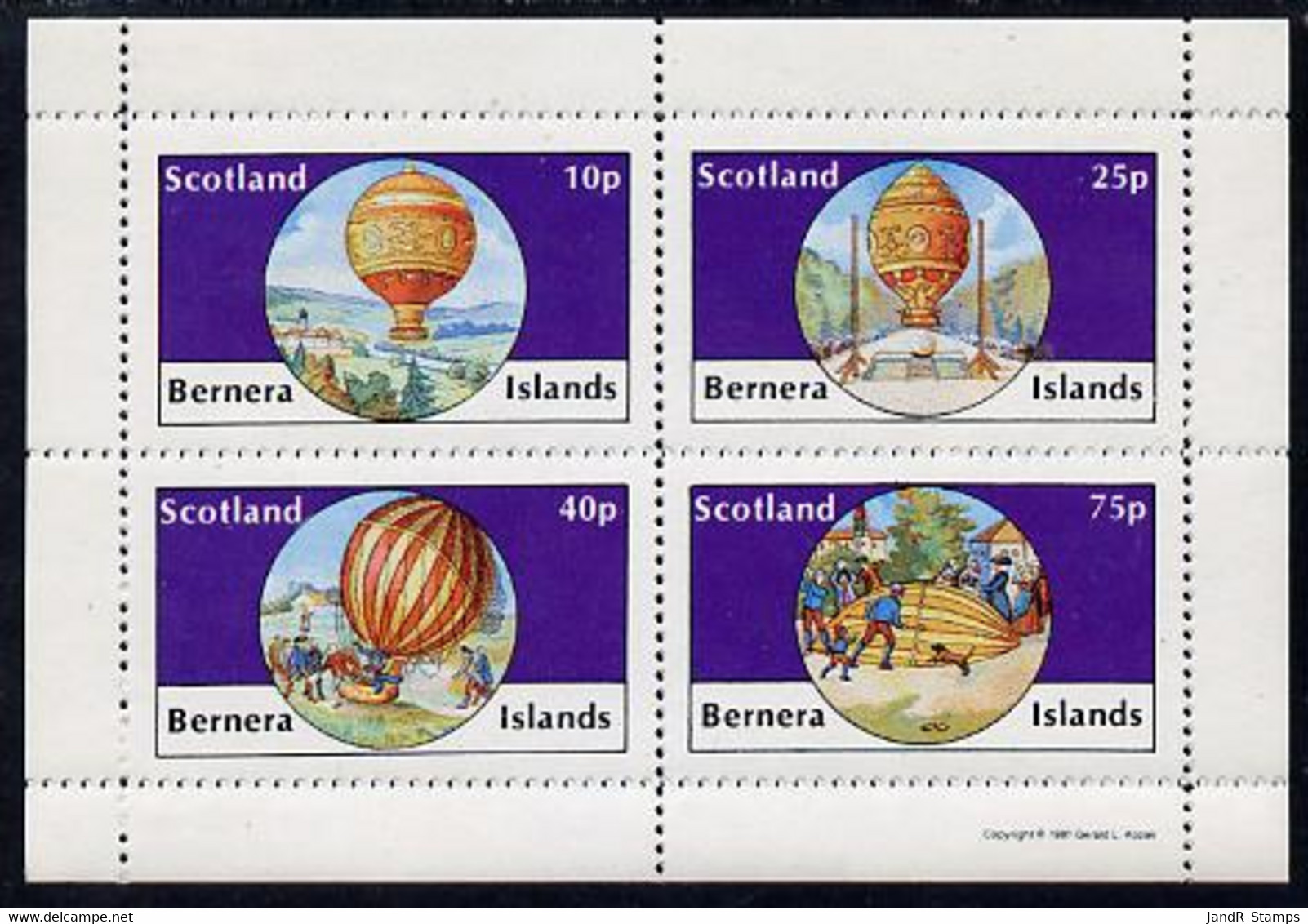 Bernera 1981 Balloons #2 Perf Set Of 4 Values (10p To 75p) MNH - Local Issues