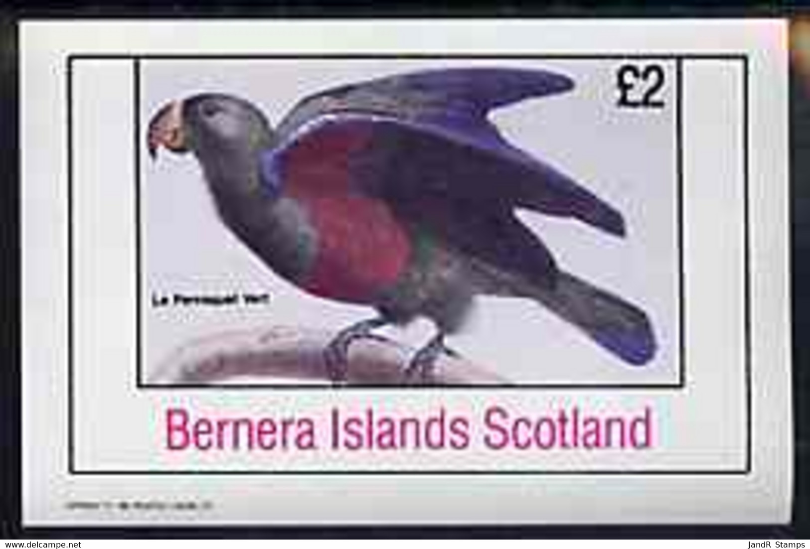 Bernera 1981 Birds #37 Imperf Deluxe Sheet (�2 Value) MNH - Local Issues