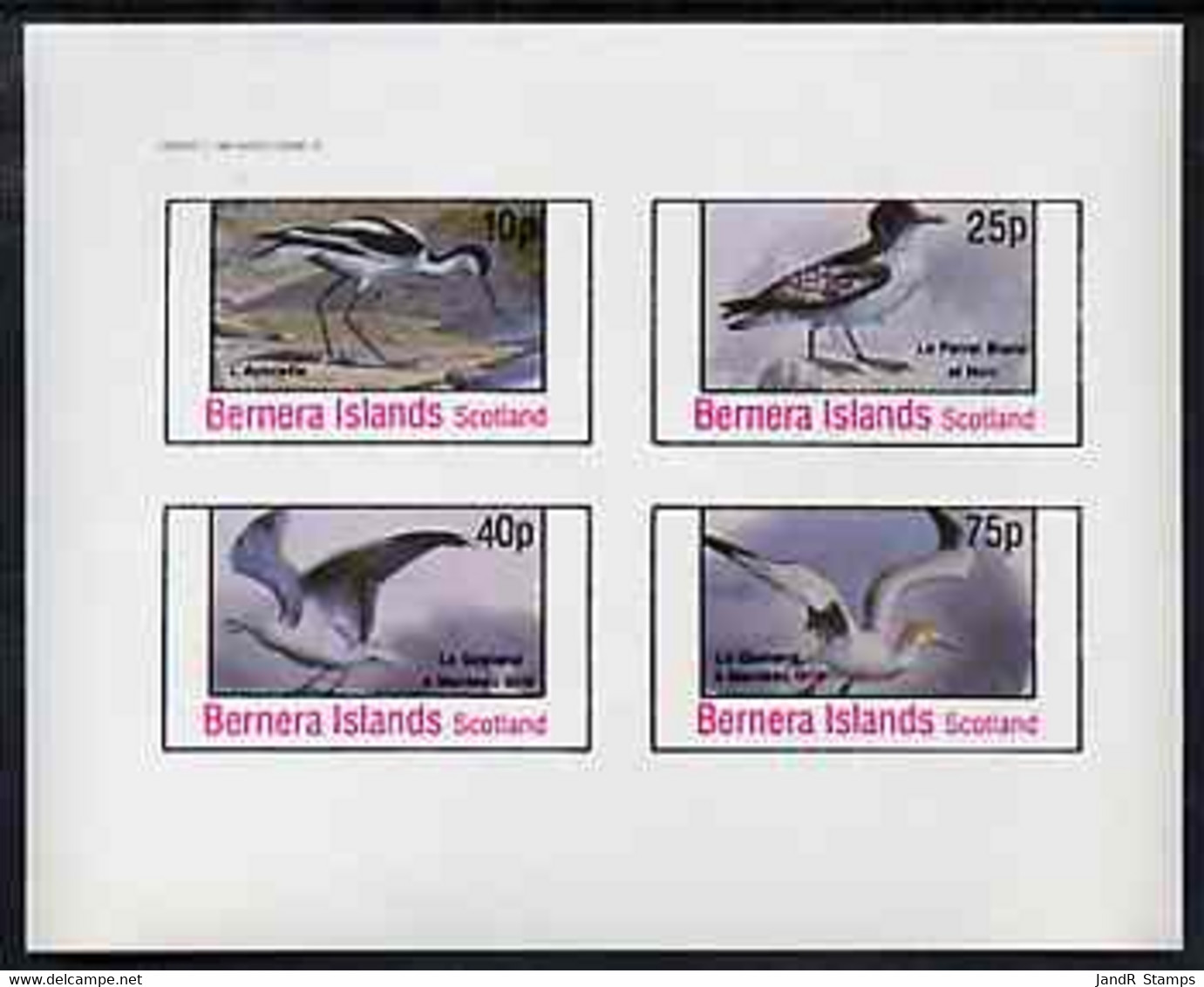 Bernera 1981 Birds #37 Imperf Set Of 4 Values MNH - Local Issues