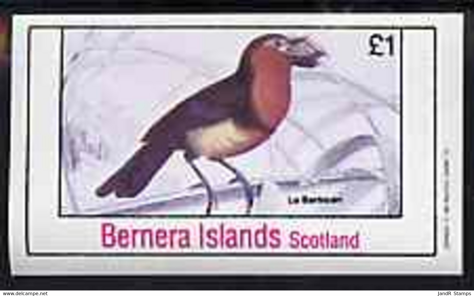 Bernera 1981 Birds #37 Imperf Souvenir Sheet (�1 Value) MNH - Local Issues