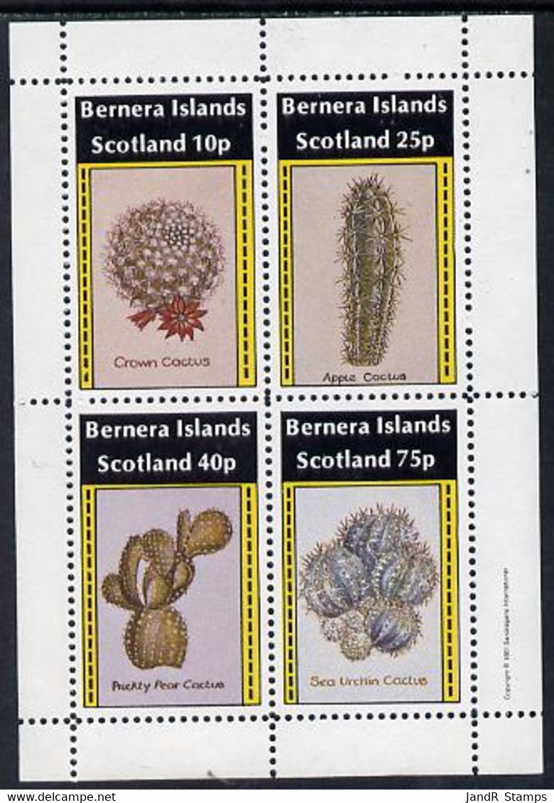 Bernera 1981 Cacti (Crown Cactus, Apple Cactus Etc) Perf  Set Of 4 Values (imprint In Outer Margin) MNH - Local Issues