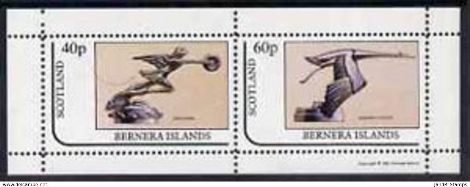 Bernera 1981 Car Mascots (Packard & Hispana) Perf Set Of 2 Values (40p & 60p) MNH - Local Issues