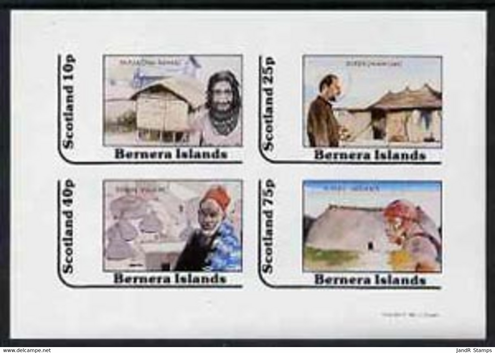 Bernera 1981 Cultures (Papua, Kurds, Dogon & Xingu) Imperf  Set Of 4 Values (10p To 75p) MNH - Local Issues