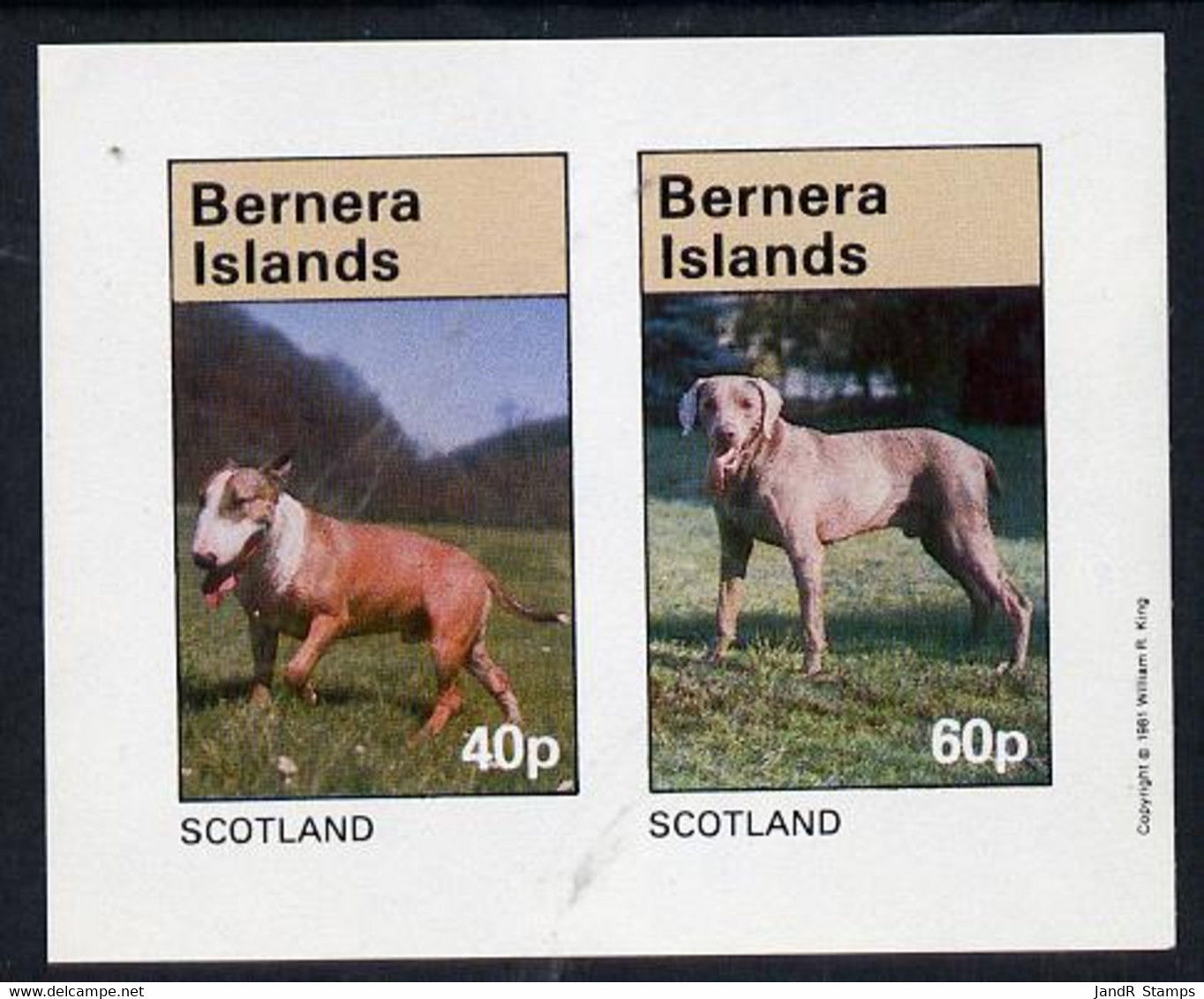 Bernera 1981 Dogs Imperf  Set Of 2 Values (40p & 60p) MNH - Local Issues