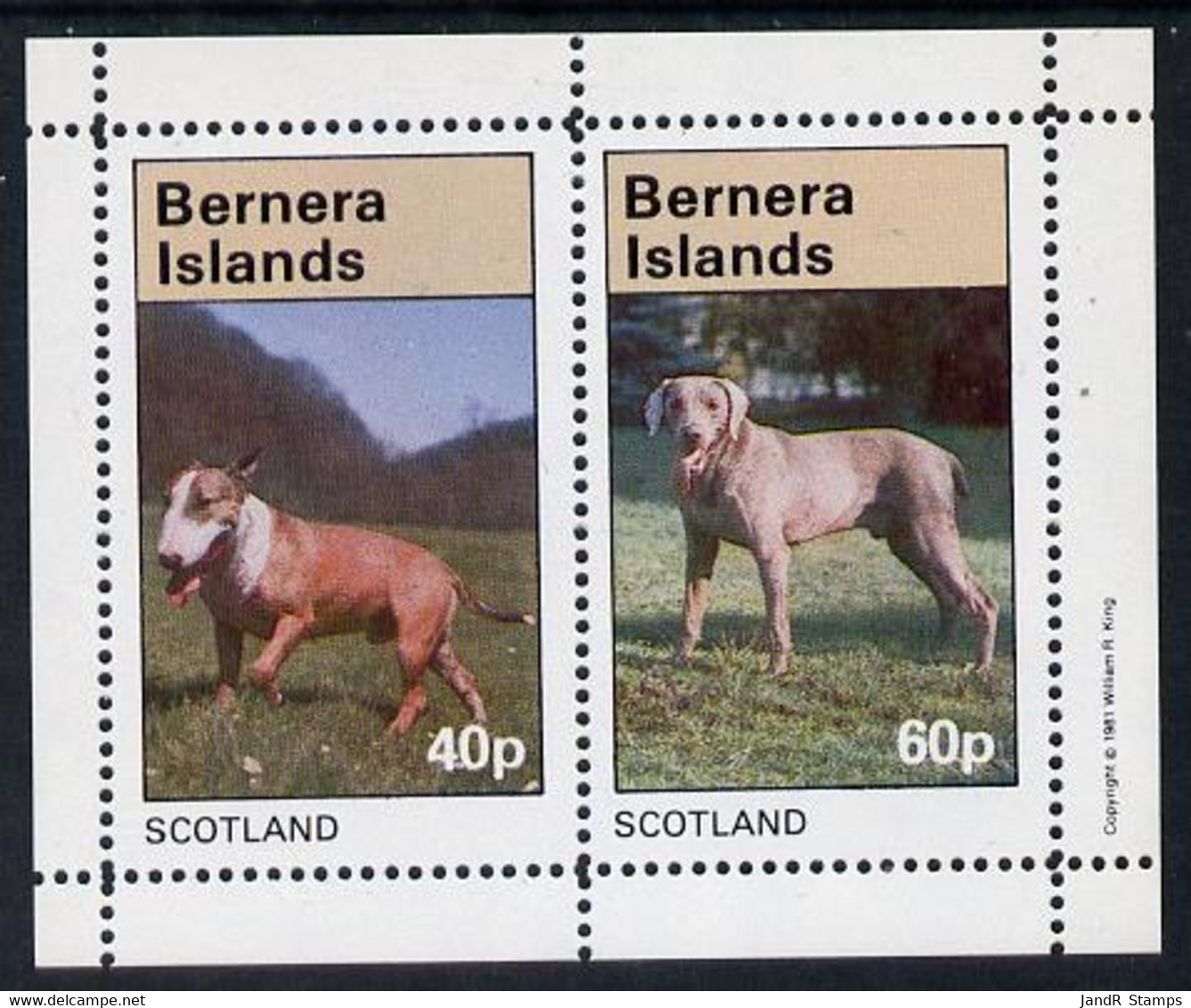 Bernera 1981 Dogs Perf  Set Of 2 Values (40p & 60p) MNH - Local Issues
