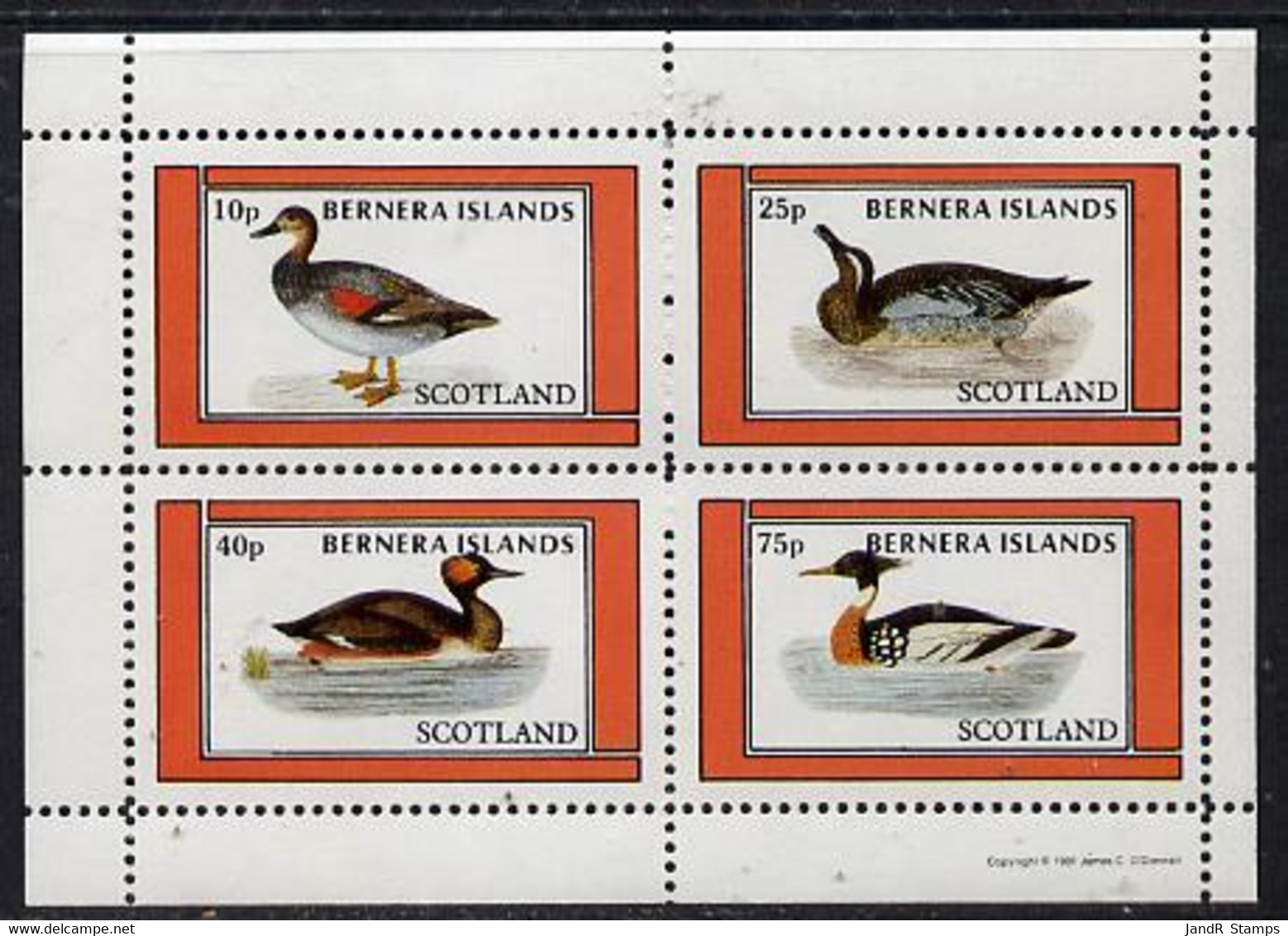 Bernera 1981 Ducks #3 Perf  Set Of 4 Values (10p To 75p) MNH - Local Issues