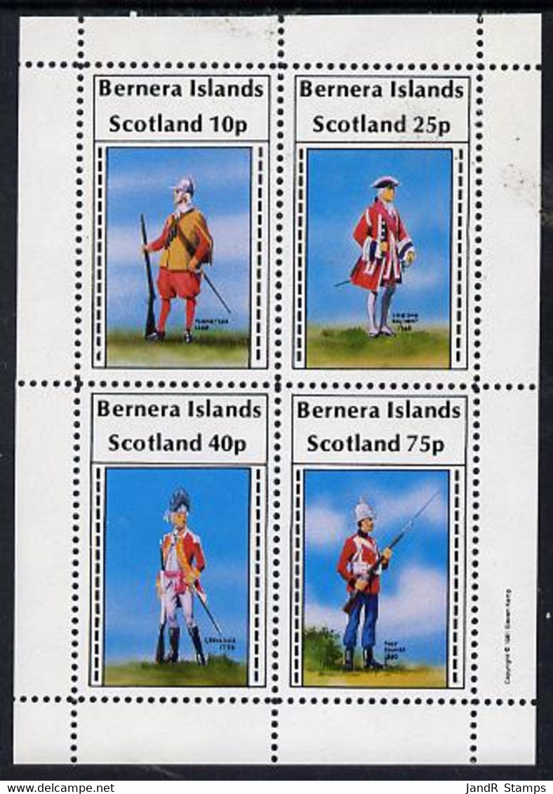 Bernera 1981 Early Military Uniforms Perf  Set Of 4 Values (10p To 75p) MNH - Local Issues