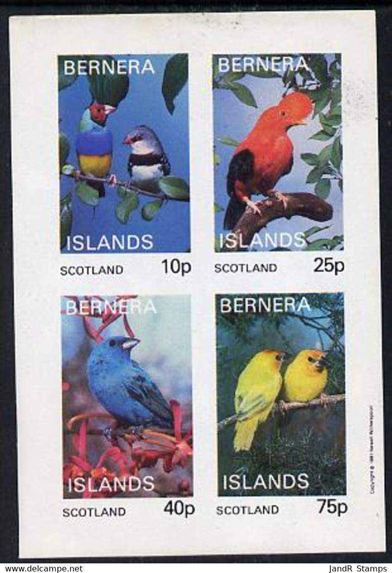 Bernera 1981 Exotic Birds Imperf  Set Of 4 Values (10p To 75p) MNH - Local Issues