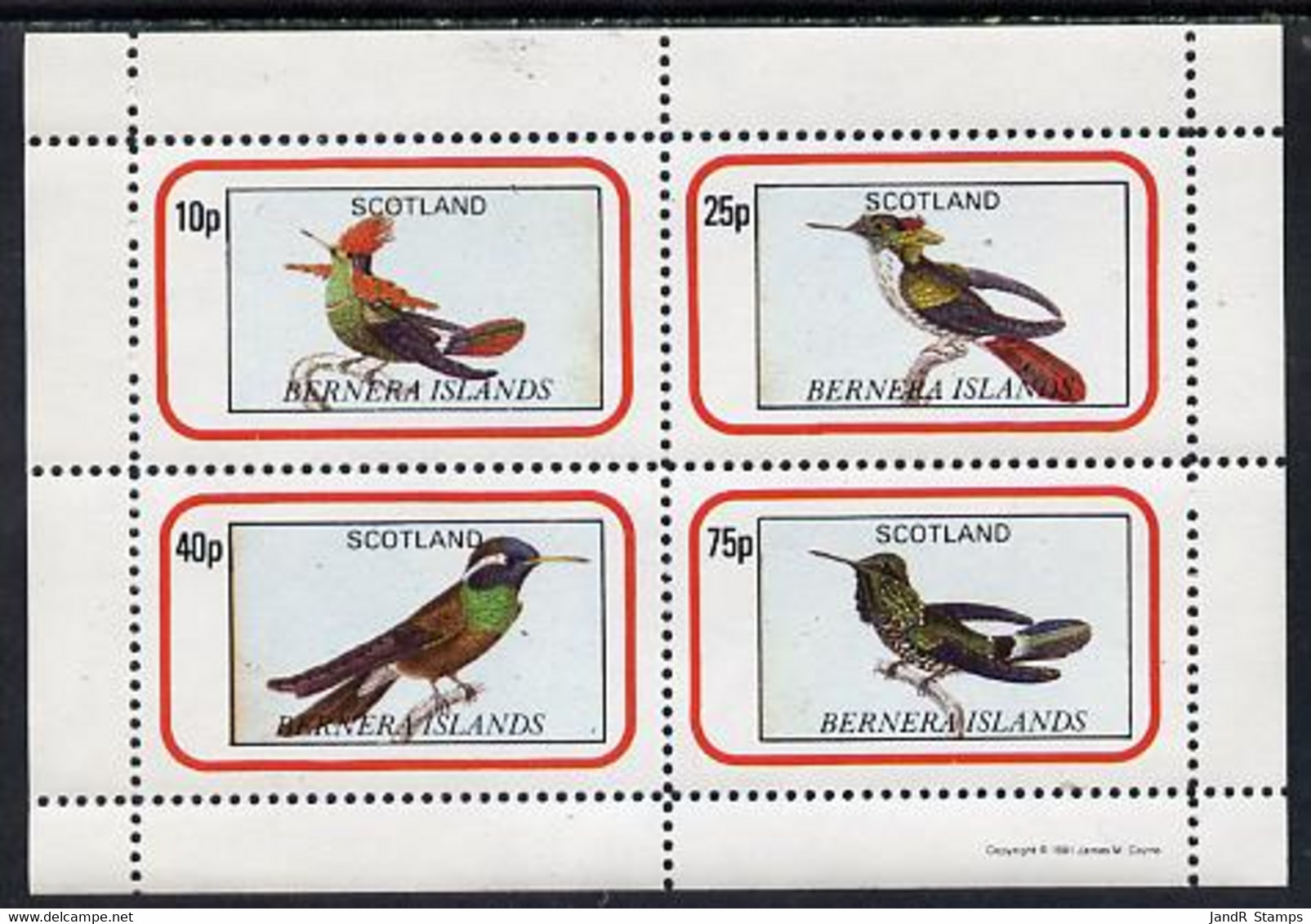 Bernera 1981 Exotic Birds Perf  Set 4 Values (10p To 75p) MNH - Local Issues