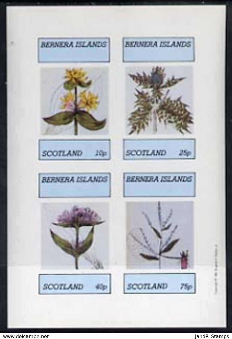 Bernera 1981 Flowers #02 Imperf  Set Of 4 Values (10p To 75p) MNH - Local Issues