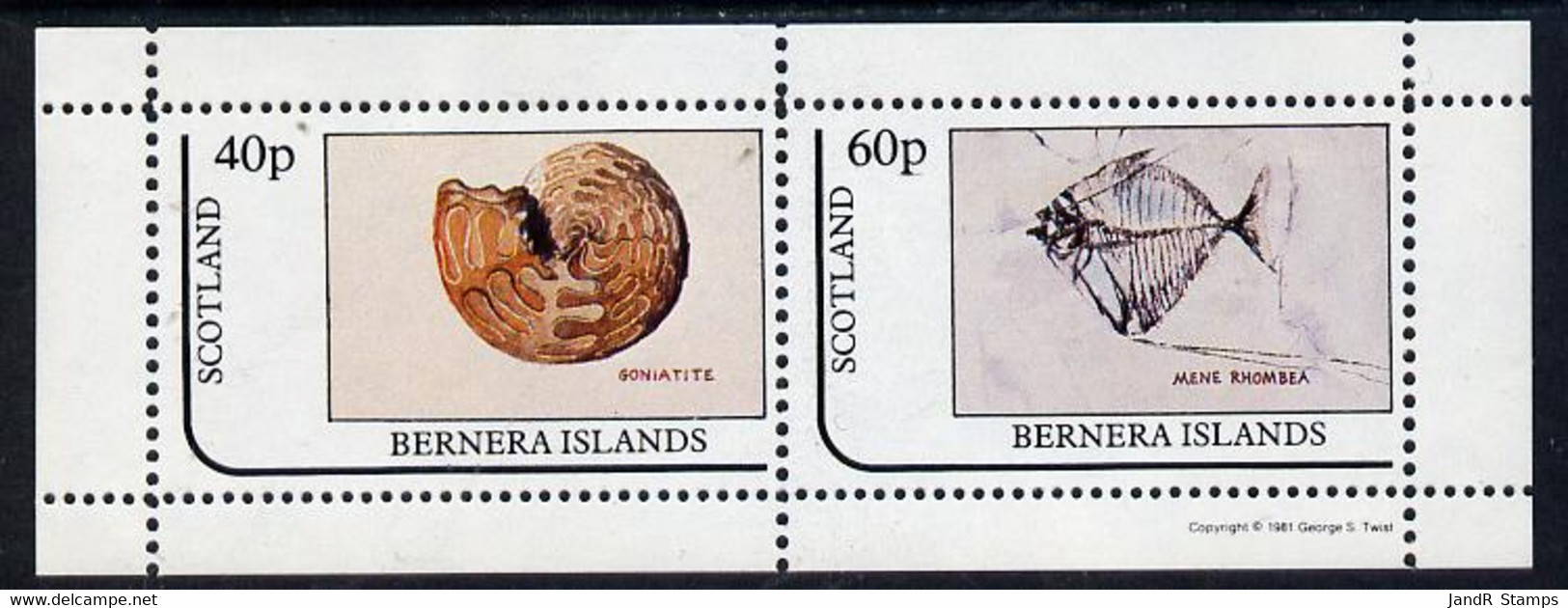 Bernera 1981 Fossils (Goniatite & Mene Rhombea) Perf  Set Of 2 Values (40p & 60p) MNH - Local Issues