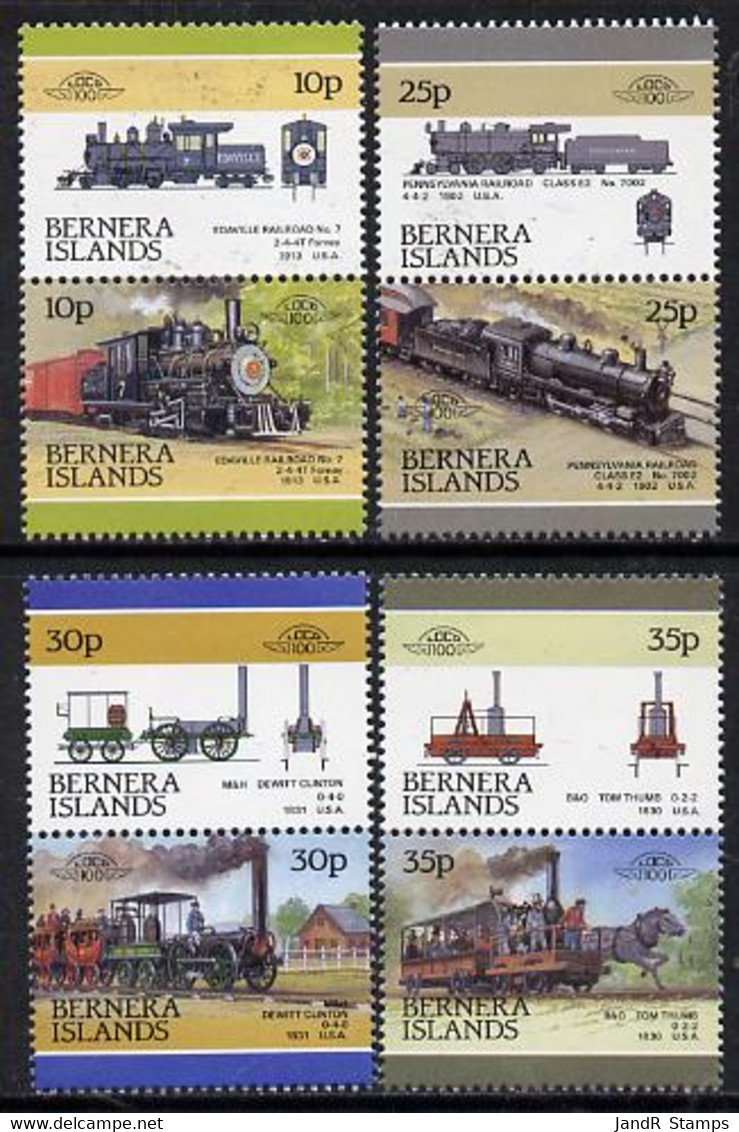 Bernera 1981 Locomotives #1 Perf Set Of 8 (4 Se-tenant Pairs) MNH - Local Issues